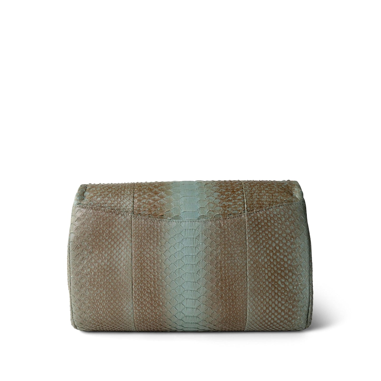 Brown/Blue Python Single Flap Bag Medium LGHW