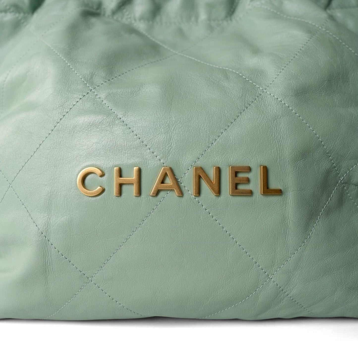 23P Light Green Calfskin Quilted 22 Hobo Bag Small