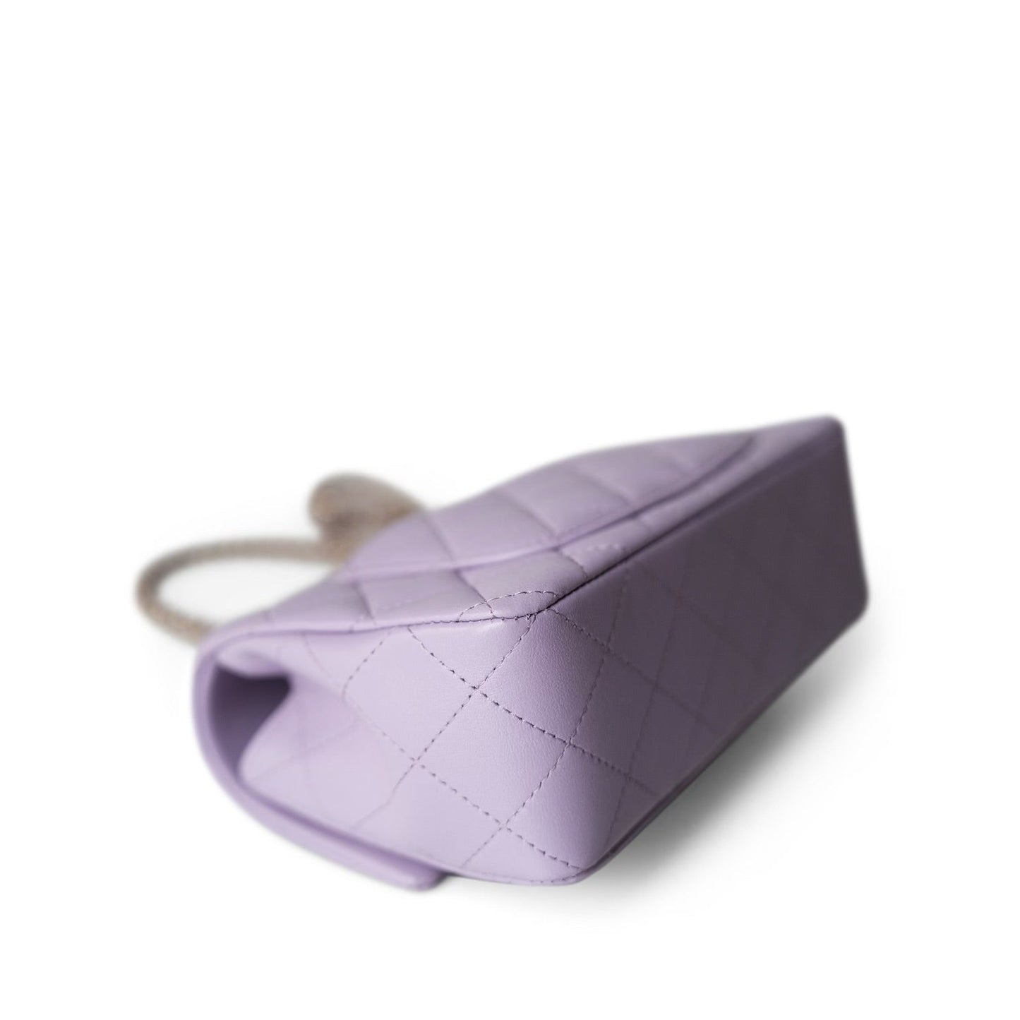 24P Lavender Lambskin Mini Top Handle Light Gold Hardware