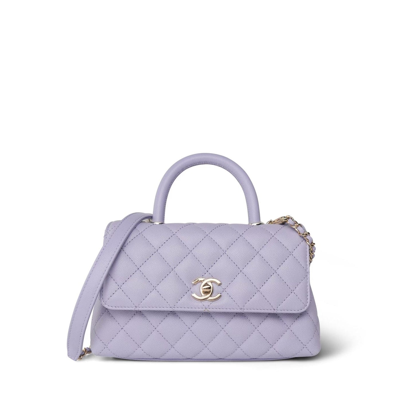 21K Lilac Caviar Quilted Small Coco Handle LGHW