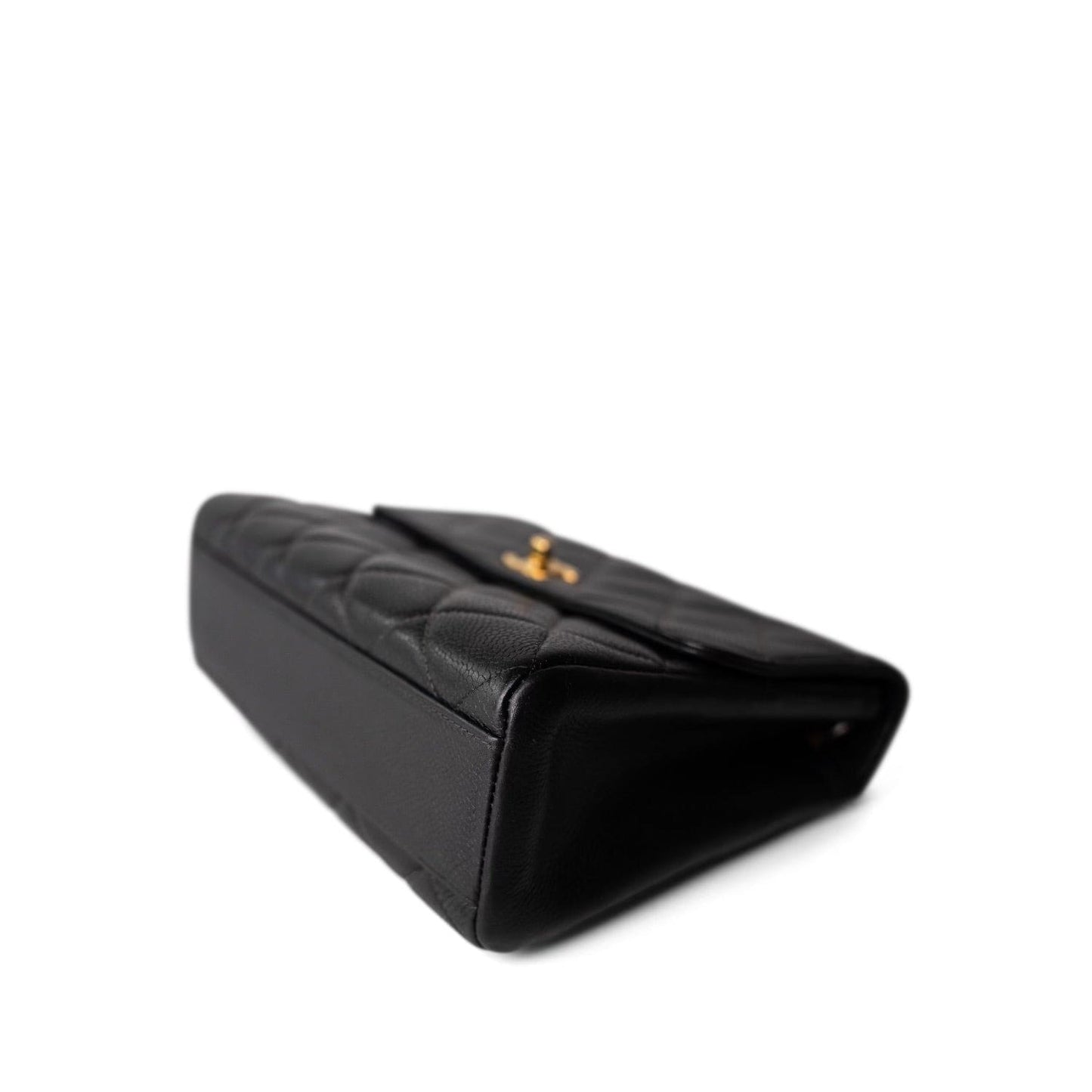 Vintage Black Caviar Quilted Square Flap Gold Hardware