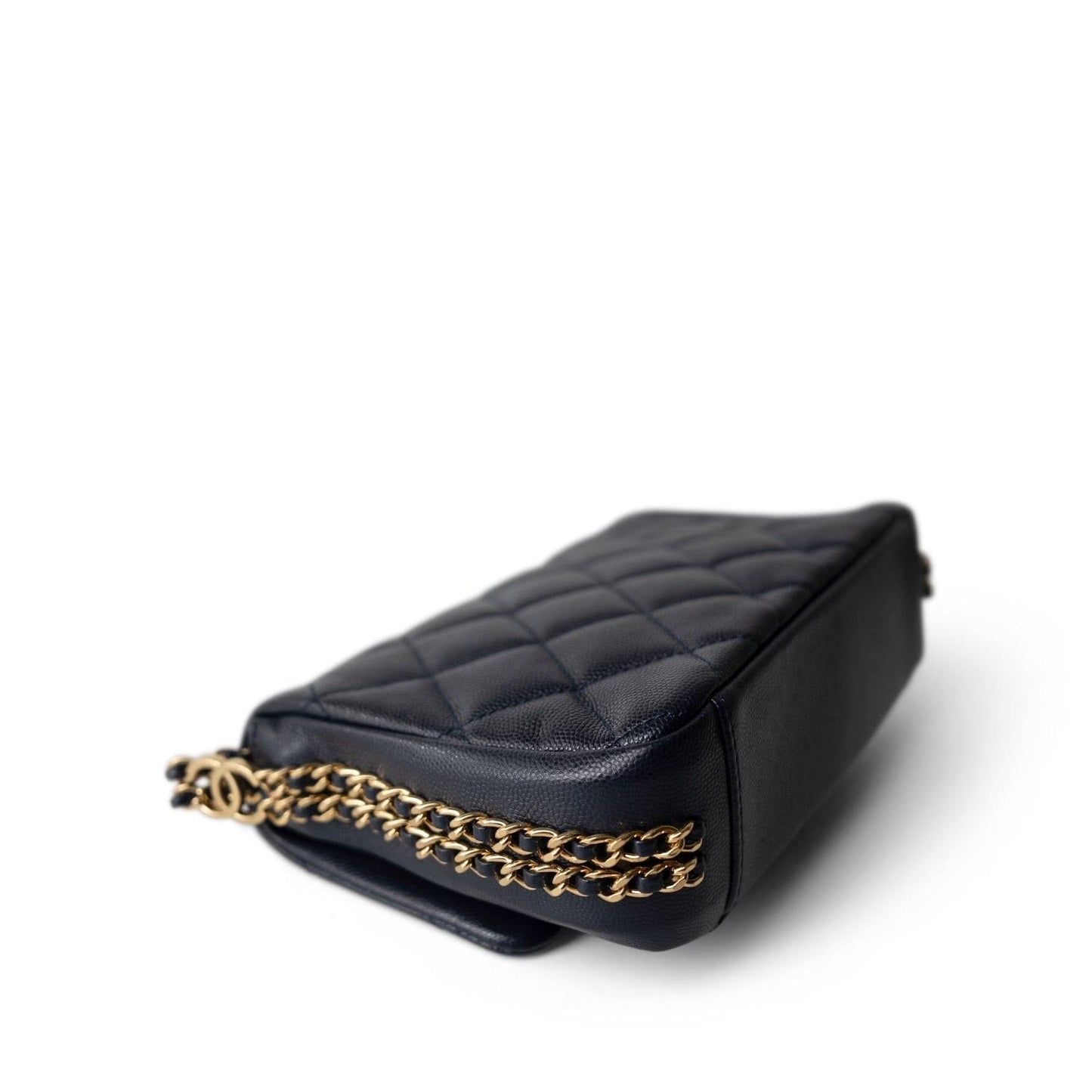 Navy Caviar Quilted CC You Flap Bag Mini GHW
