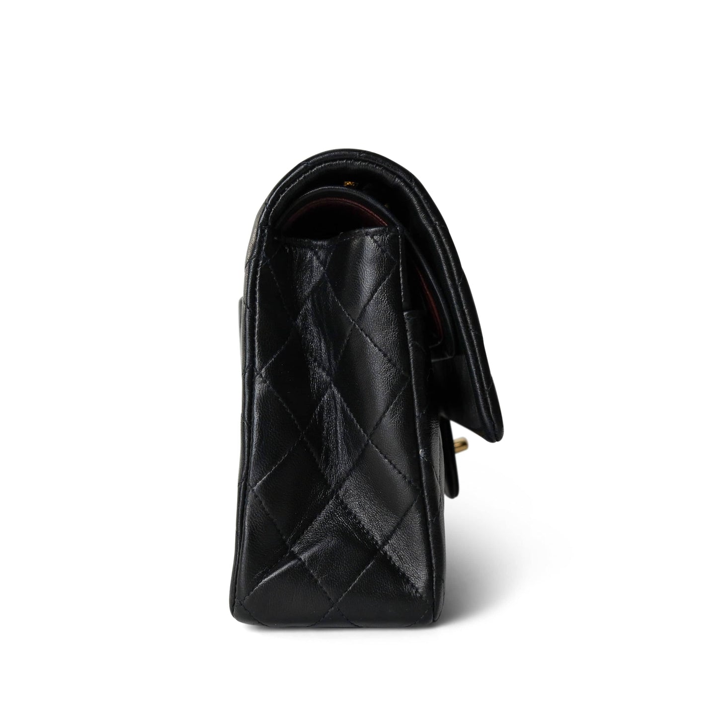 Vintage Black Lambskin Quilted Medium Classic Flap GHW