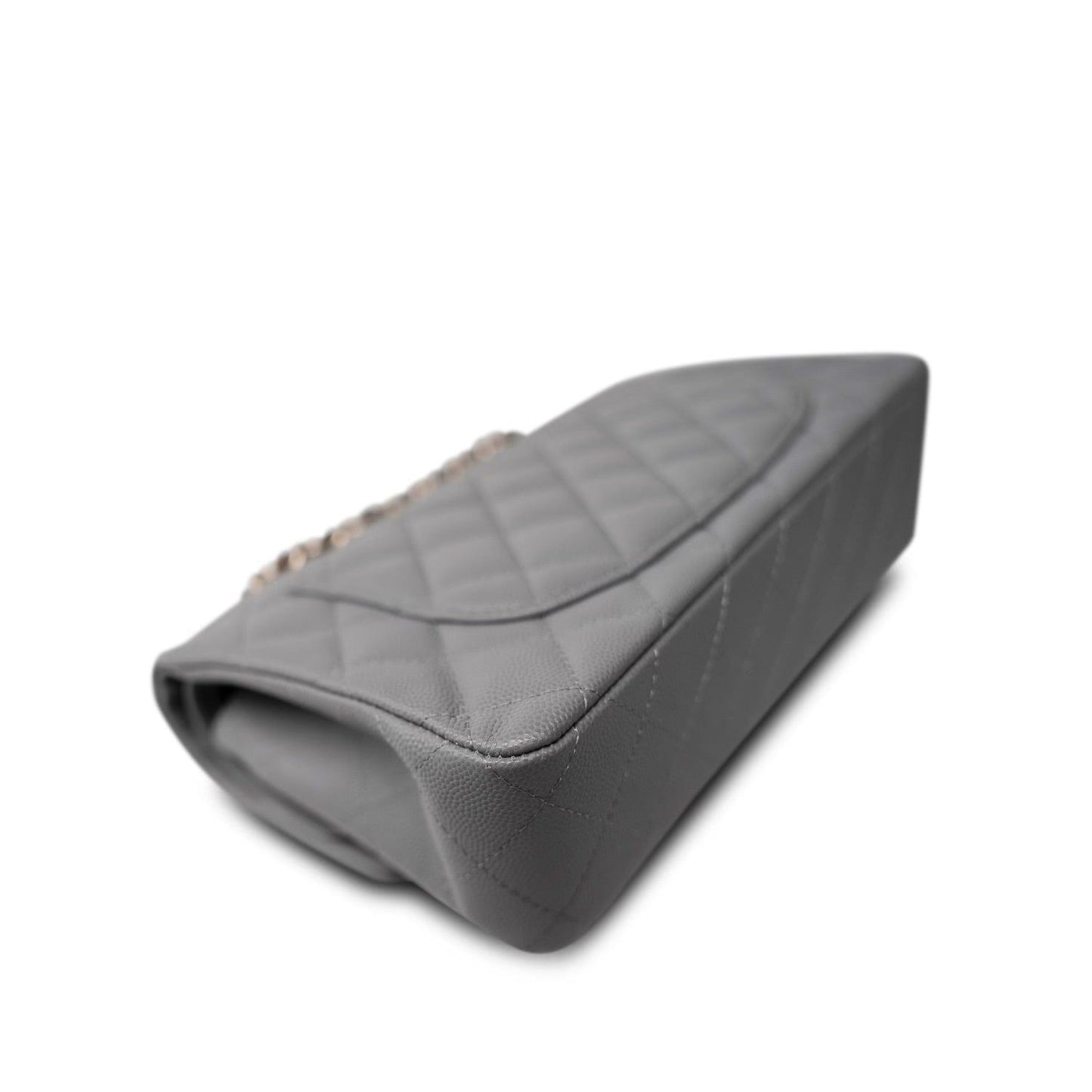 20c Grey Caviar Quilted Classic Flap Small Light Gold Hardware