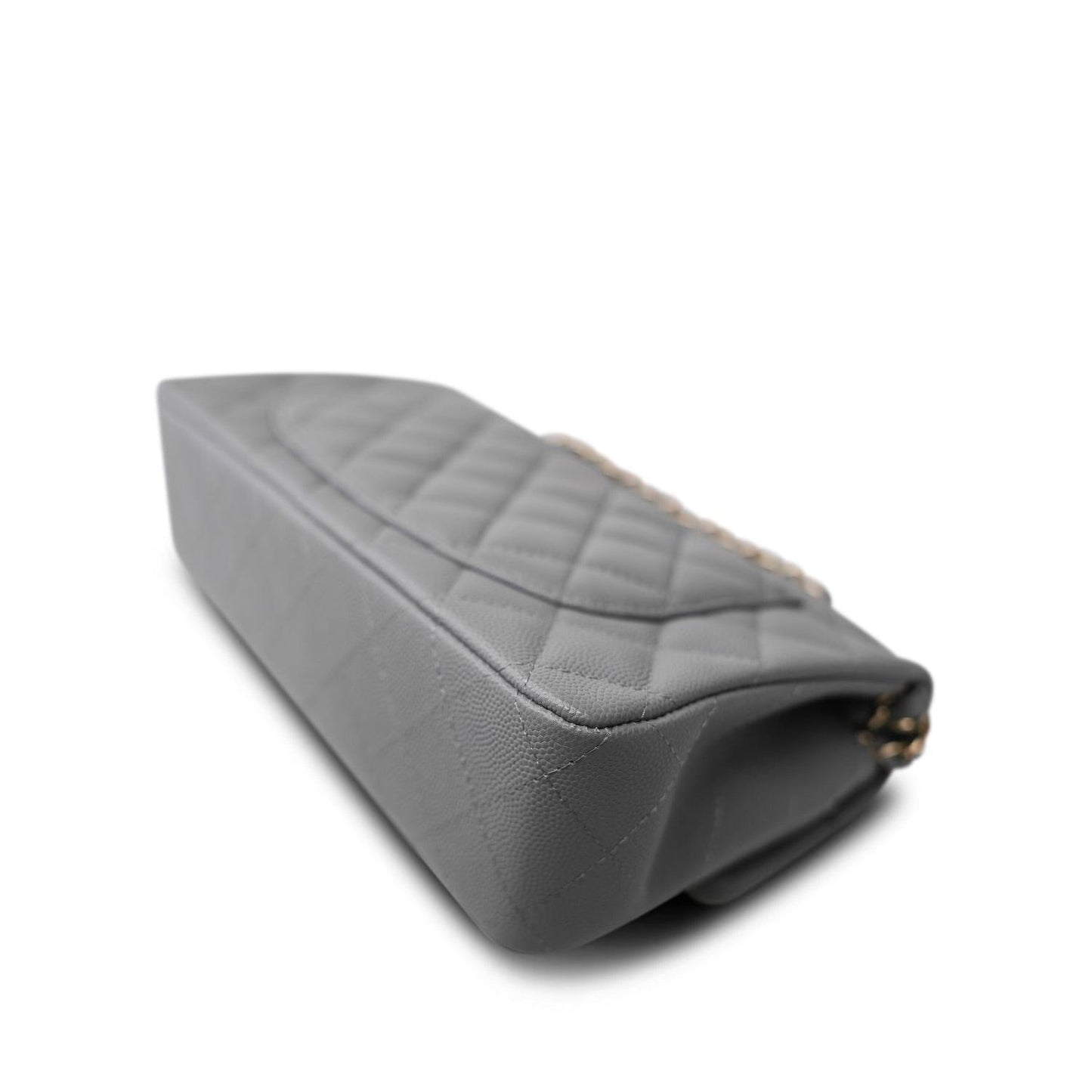 20c Grey Caviar Quilted Classic Flap Small Light Gold Hardware