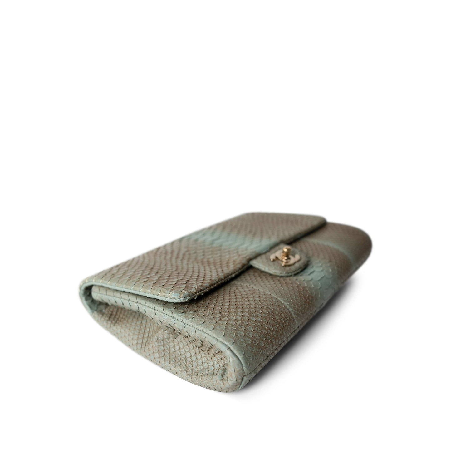 Brown/Blue Python Single Flap Bag Medium LGHW