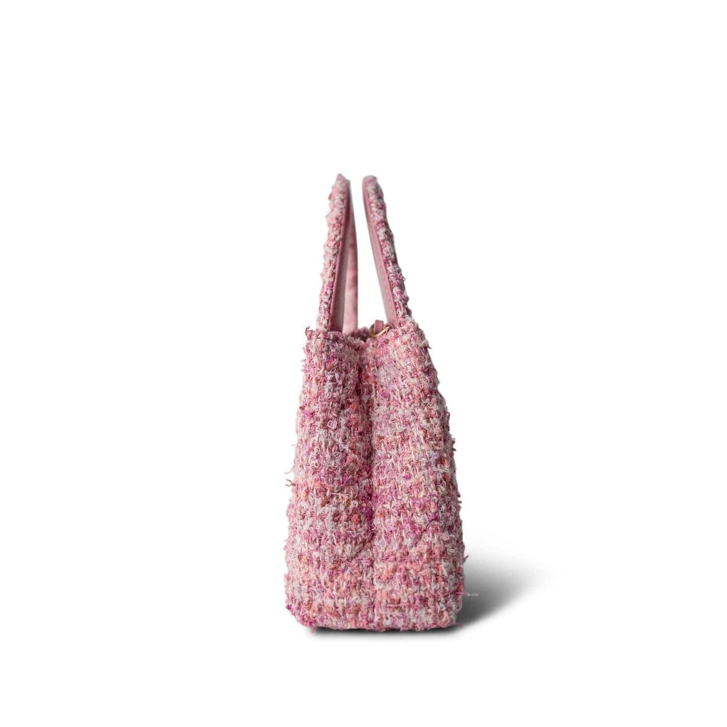 24P Pink Tweed Quilted Nano Kelly Shopper Aged Gold Hardware