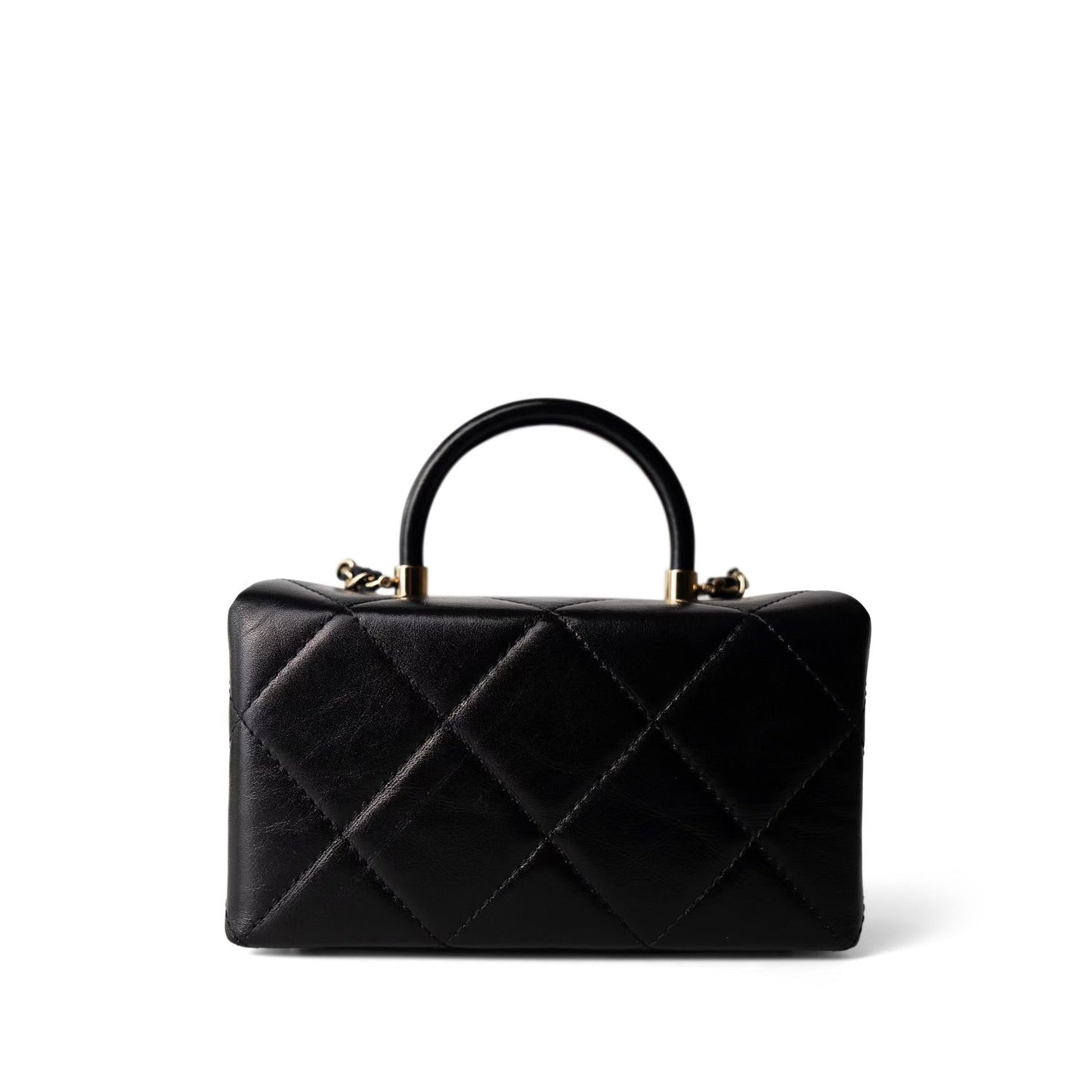 23k Black Shiny Mini Box Bag Vanity LGHW