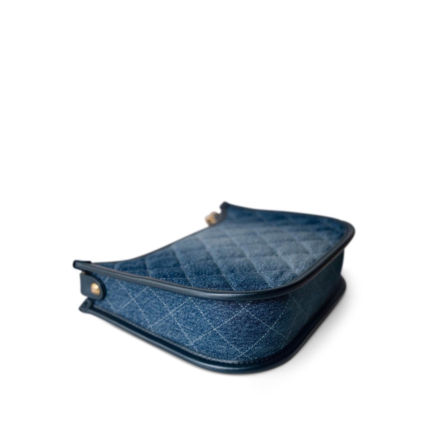 24S Denim Hobo Bag Aged Gold Hardware