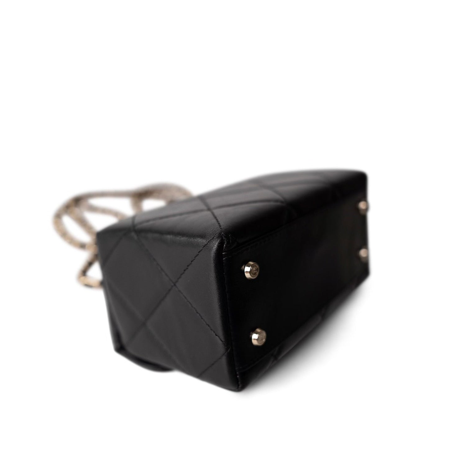 23k Black Shiny Mini Box Bag Vanity LGHW