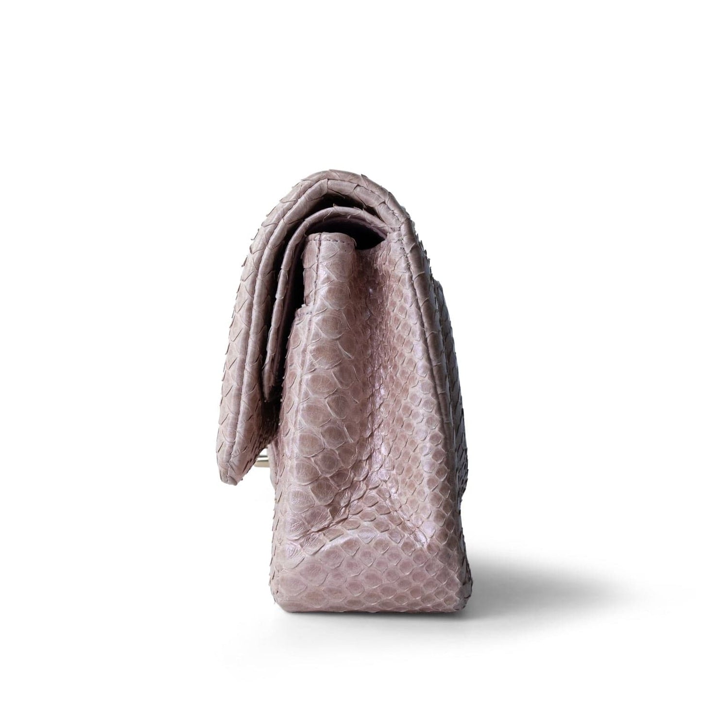 Iridescent Light Pink Python Medium Classic Double Flap LGHW