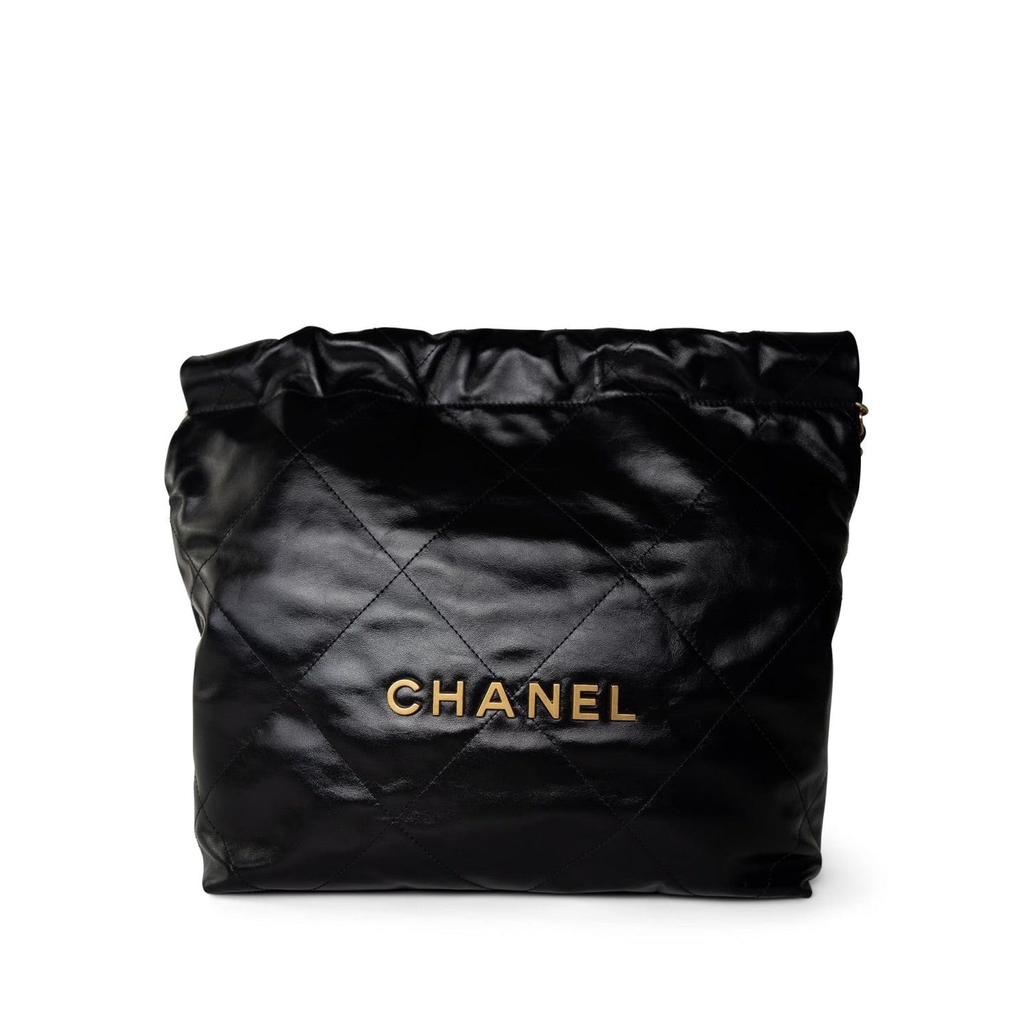 24C Black Calfskin Quilted 22 Hobo Bag Small Antique Gold Hardware