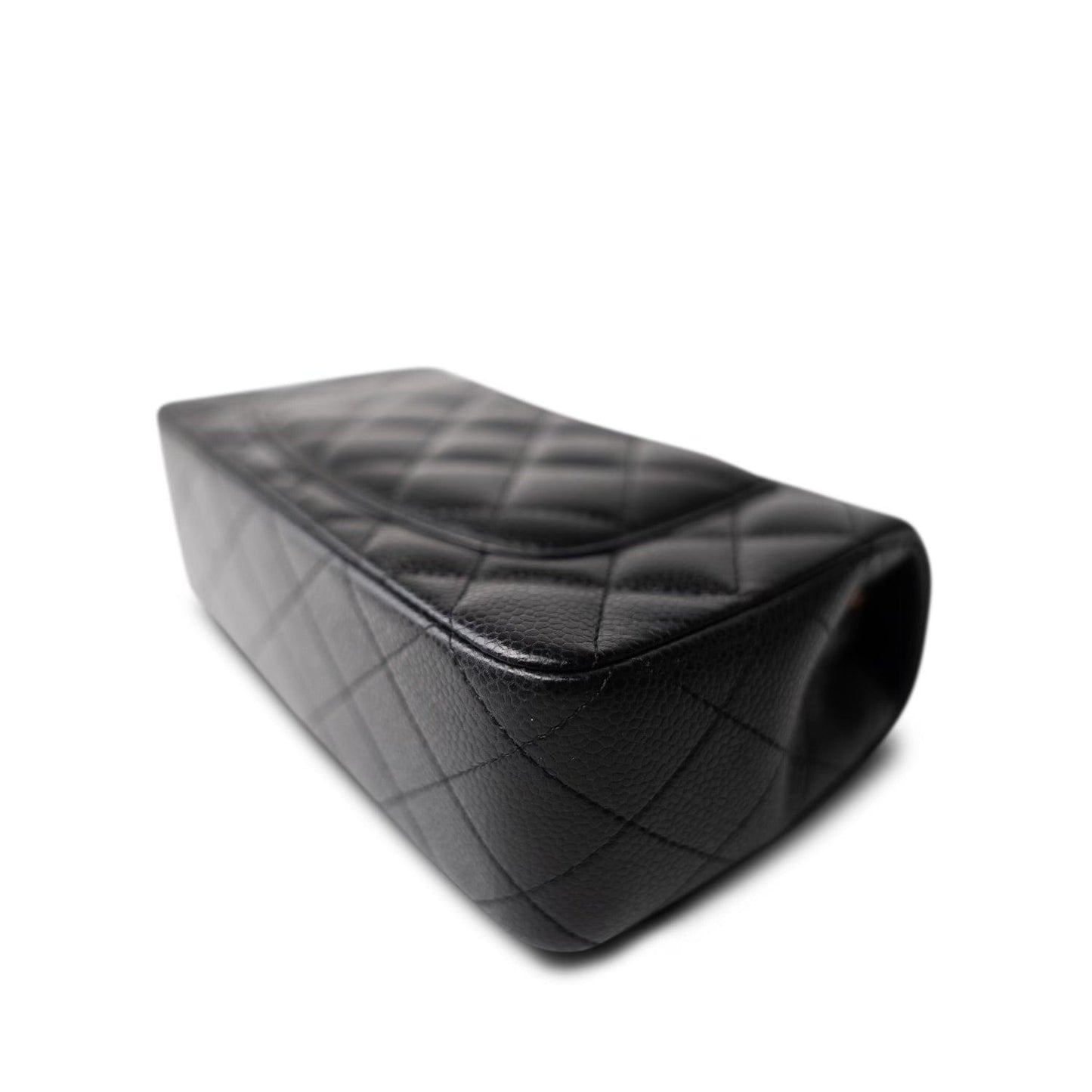 16C Black Caviar Quilted Mini Rectangular Single Flap