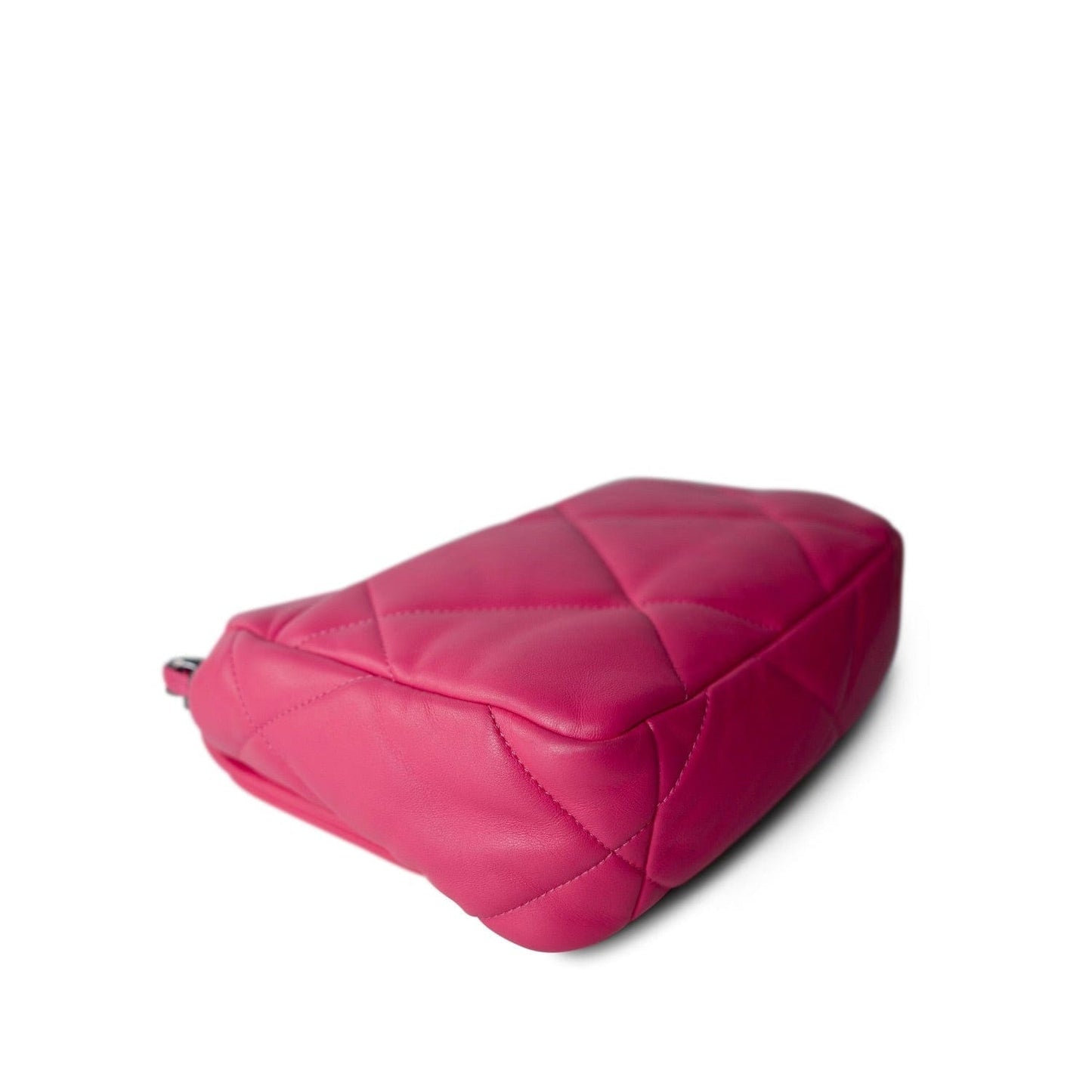 22P Pink Lambskin Quilted 19 Flap Small