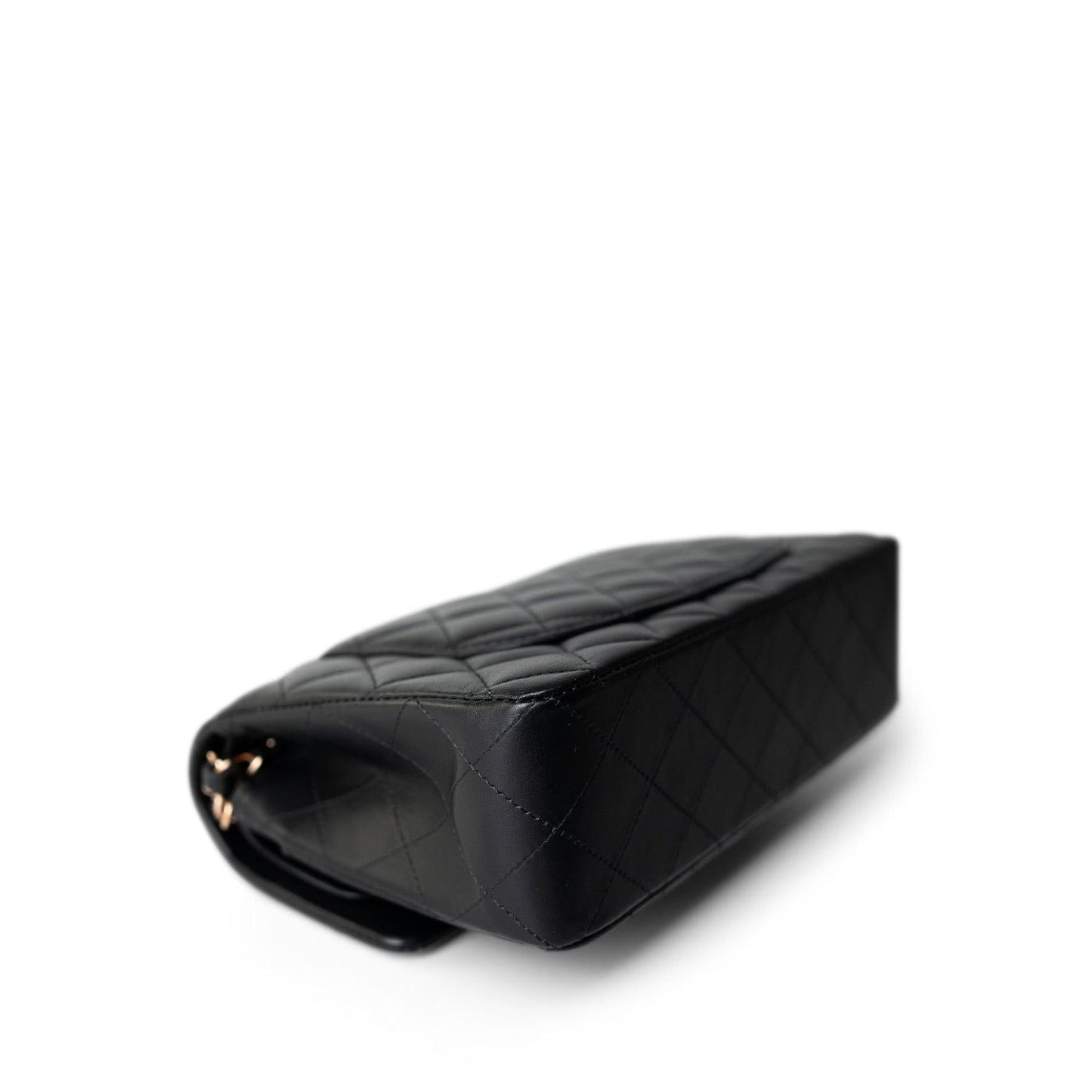 21B Black Lambskin Quilted Classic Flap Small Rose Gold Hardware