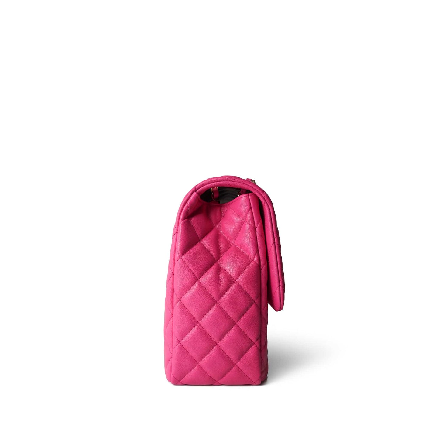 24C Pink Caviar Quilted Maxi Travel Flap Light Gold Hardware