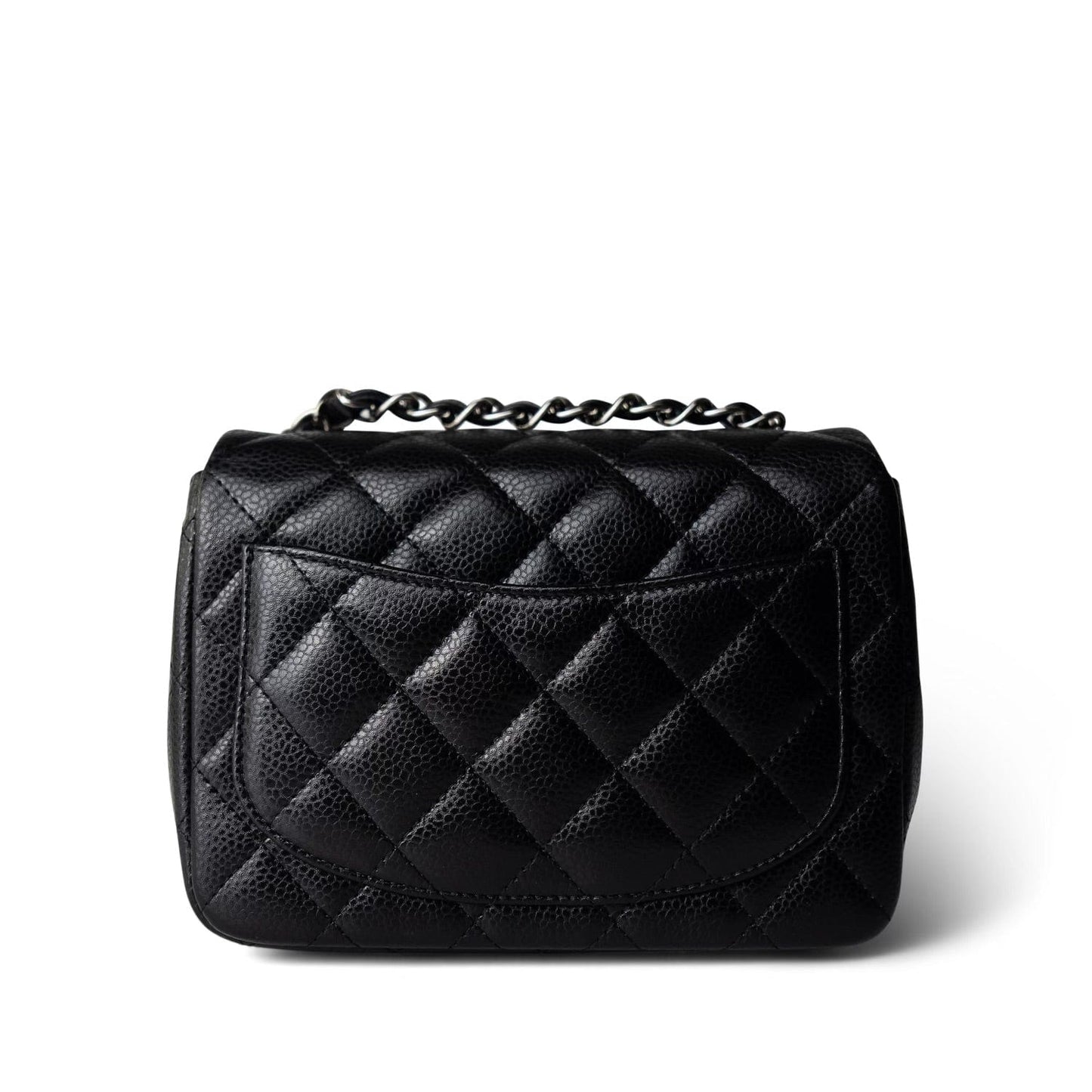 Black Caviar Quilted Mini Square Flap SHW