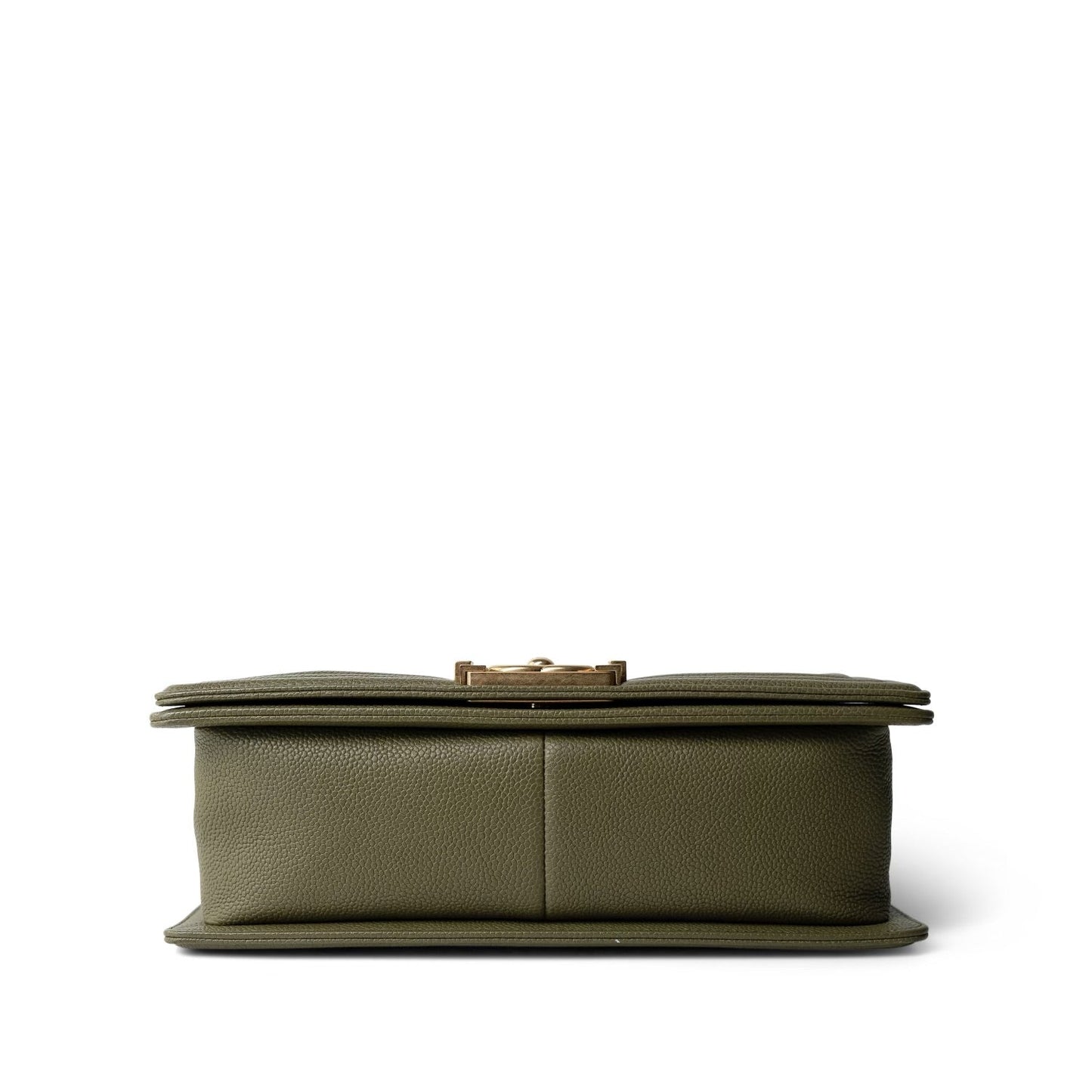 Khaki Caviar Quilted Old Medium Boy Bag Aged Gold Hardware