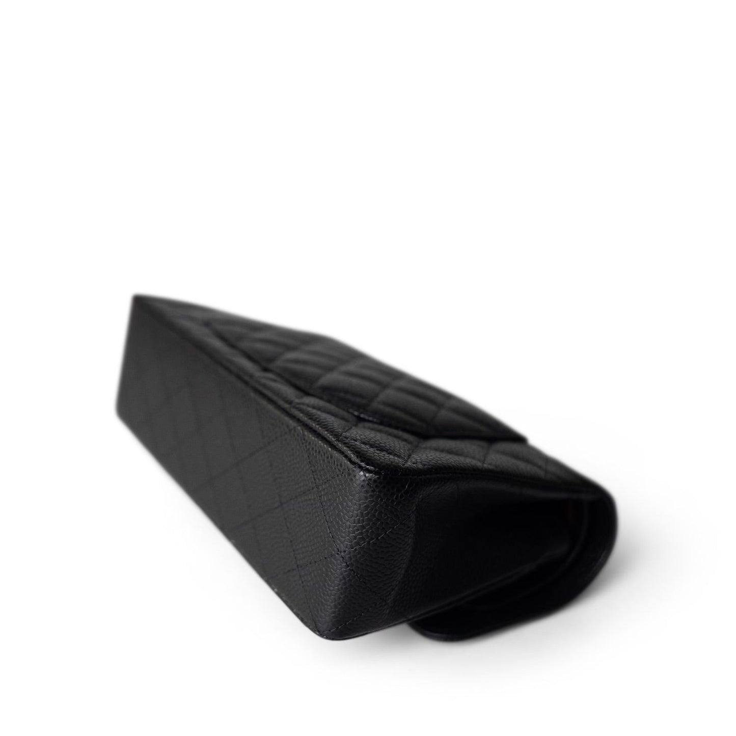 Black Caviar Quilted Classic Flap Small SHW