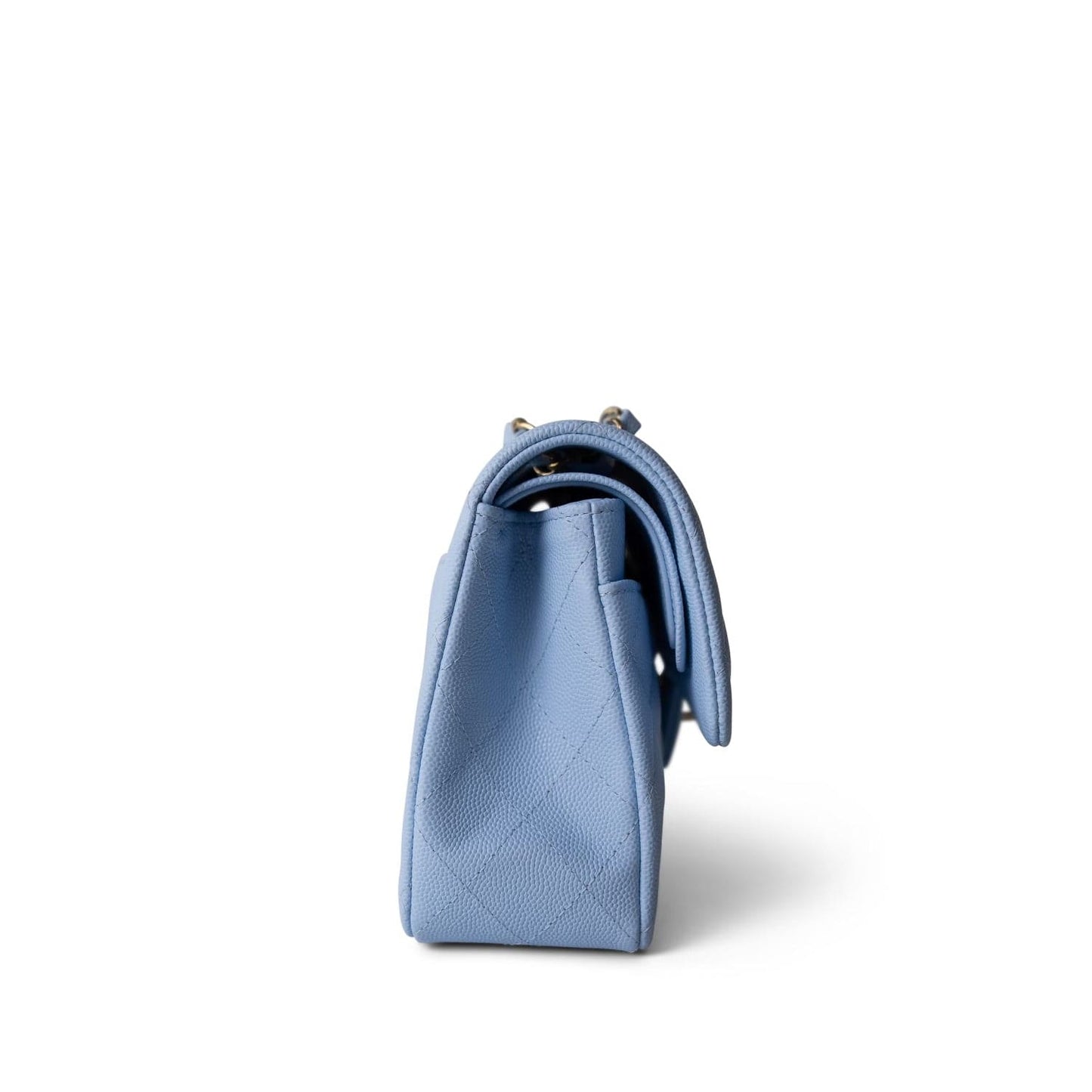 23P Light Blue Caviar Quilted Classic Flap Small Light Gold Hardware