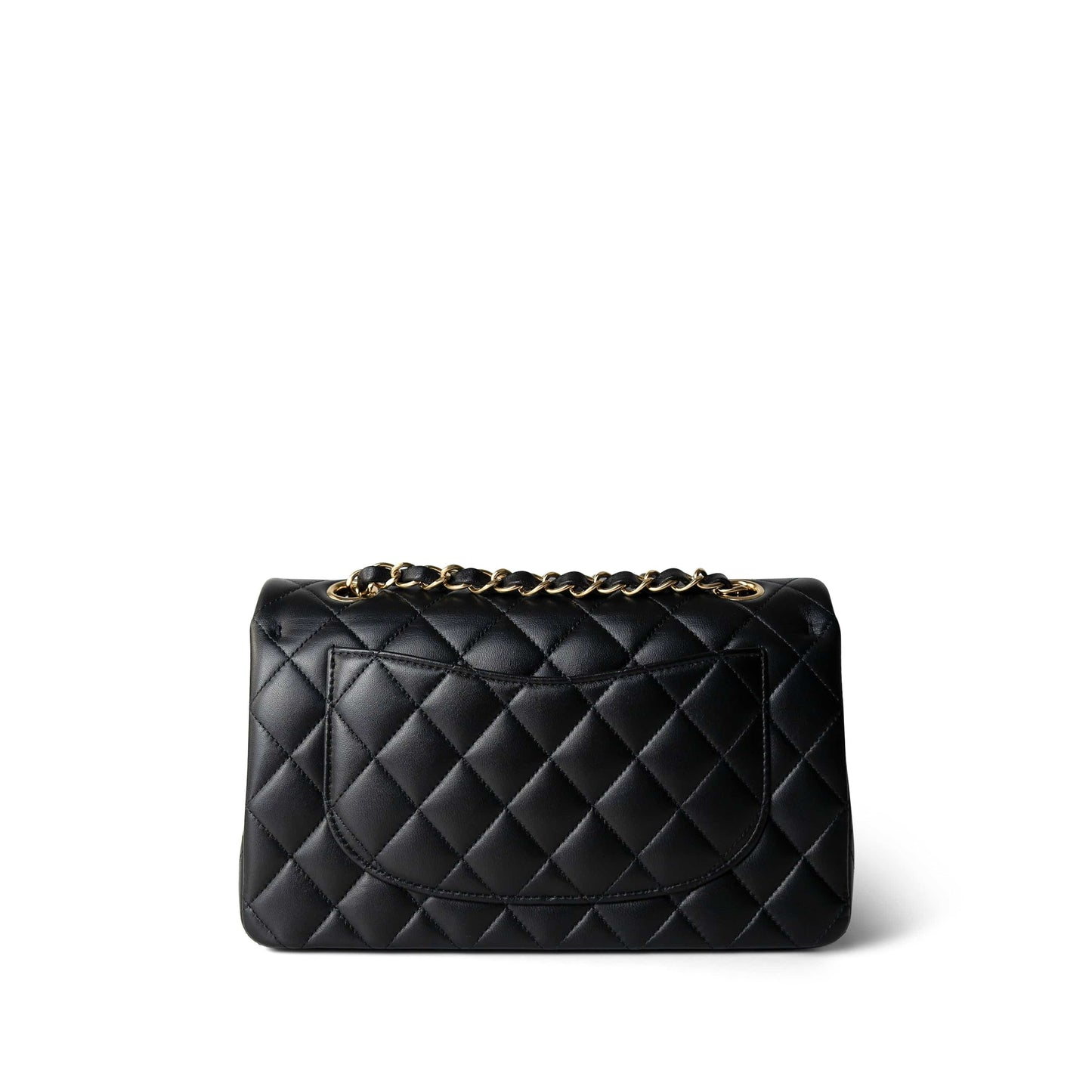 Black Lambskin Quilted Classic Flap Small Light Gold Hardware