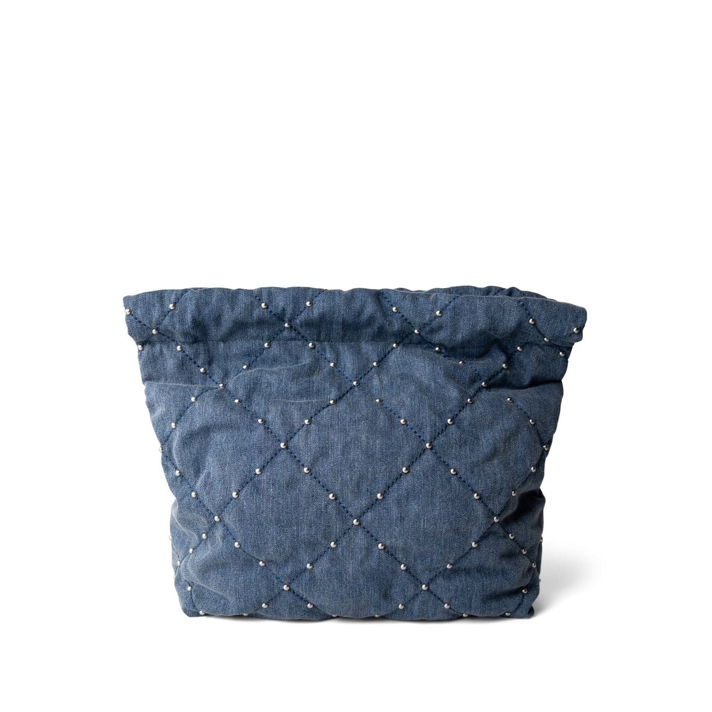 24S Washed Denim Quilted 22 Hobo Bag Small