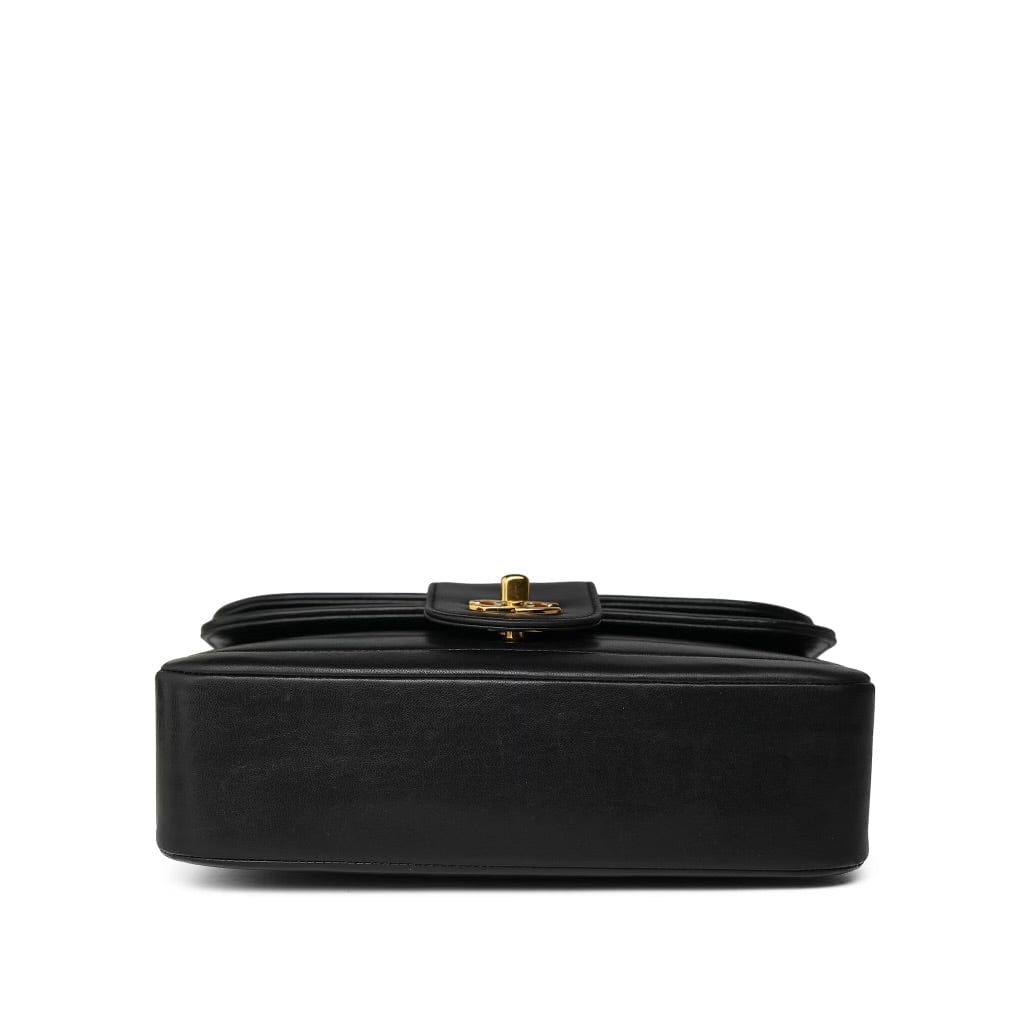 Black Horizontal Mademoiselle Multi Flap Bag GHW