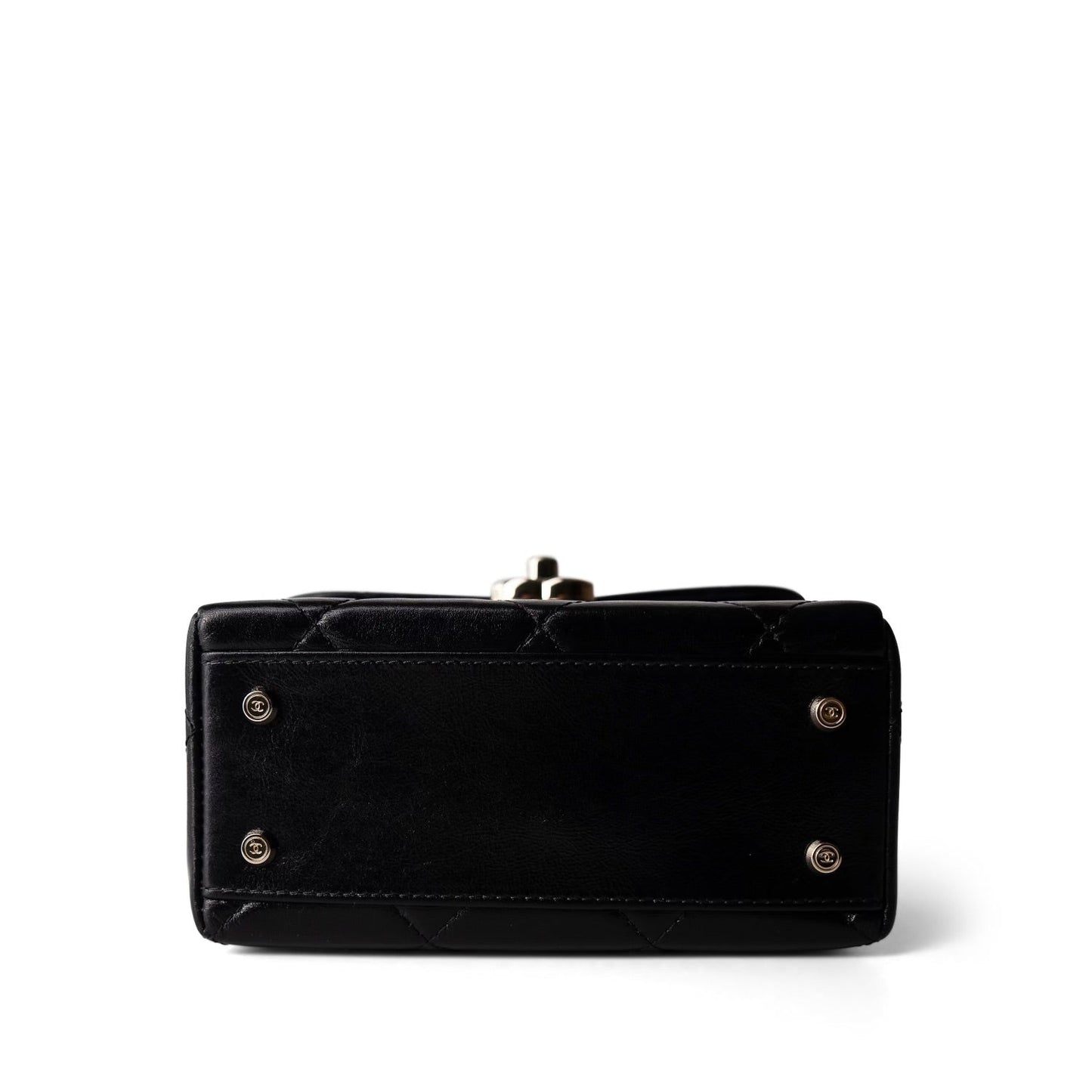 23k Black Shiny Mini Box Bag Vanity LGHW