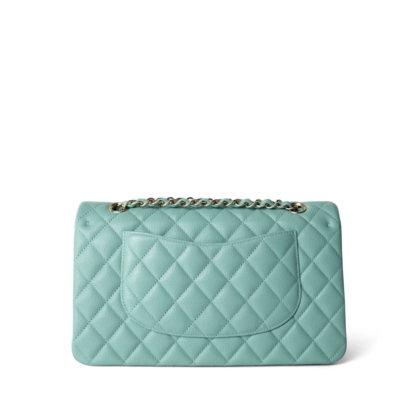 21S Tiffany Green Caviar Quilted Medium Classic Flap LGHW