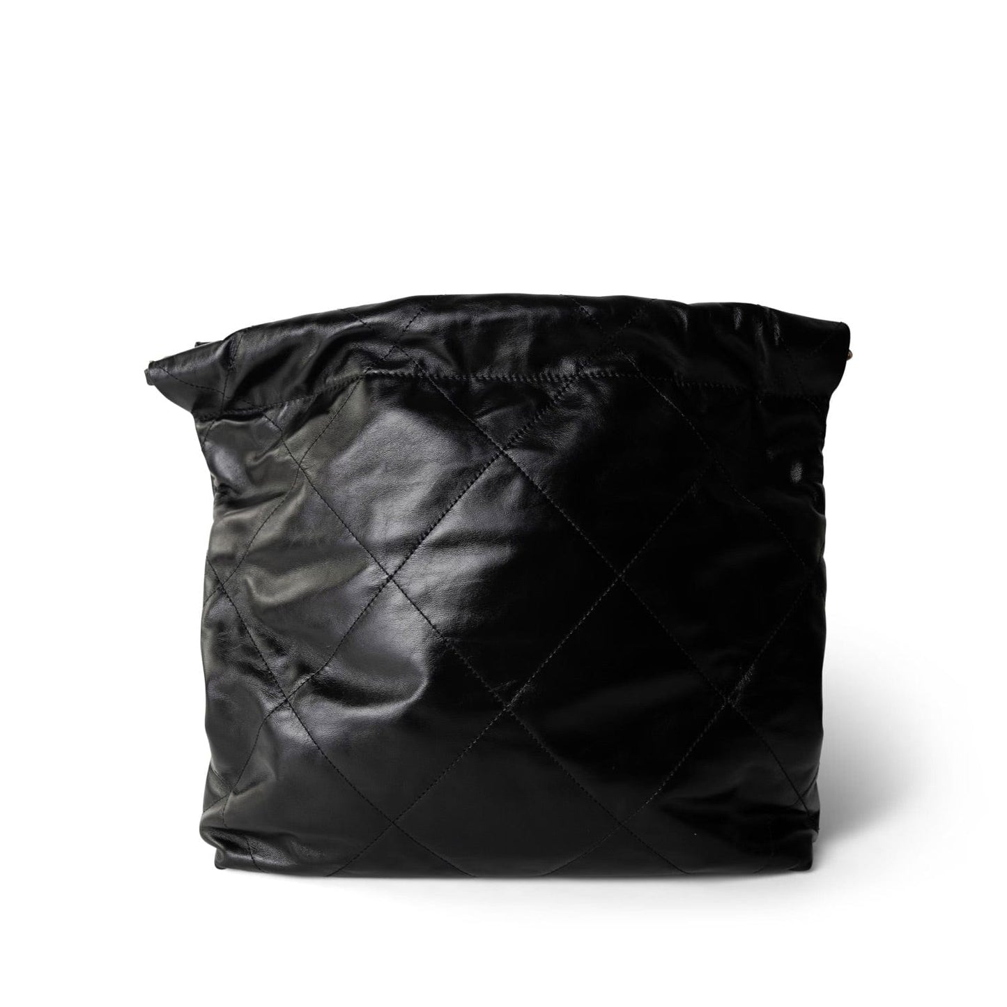 23A Black Calfskin Quilted 22 Hobo Bag Small Aged Gold Hardware