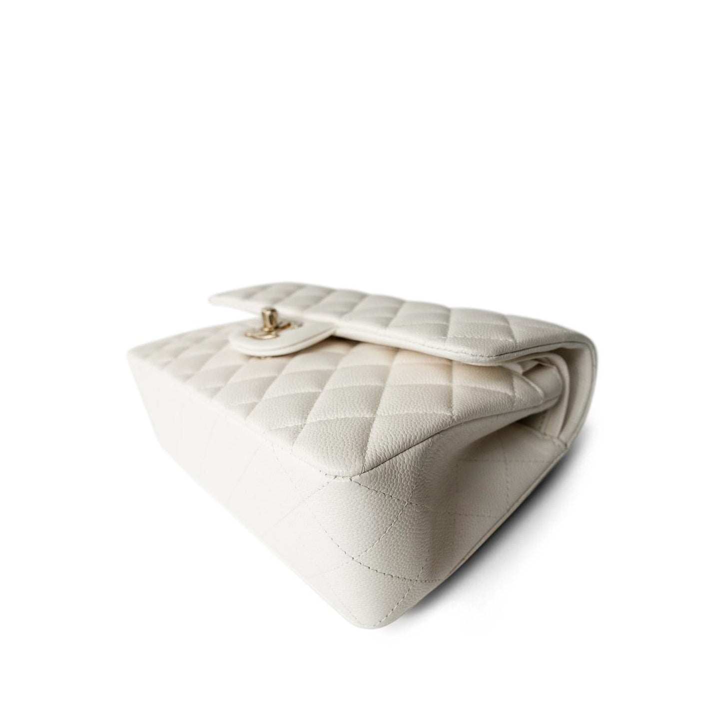 White Caviar Quilted Classic Flap Small LGHW
