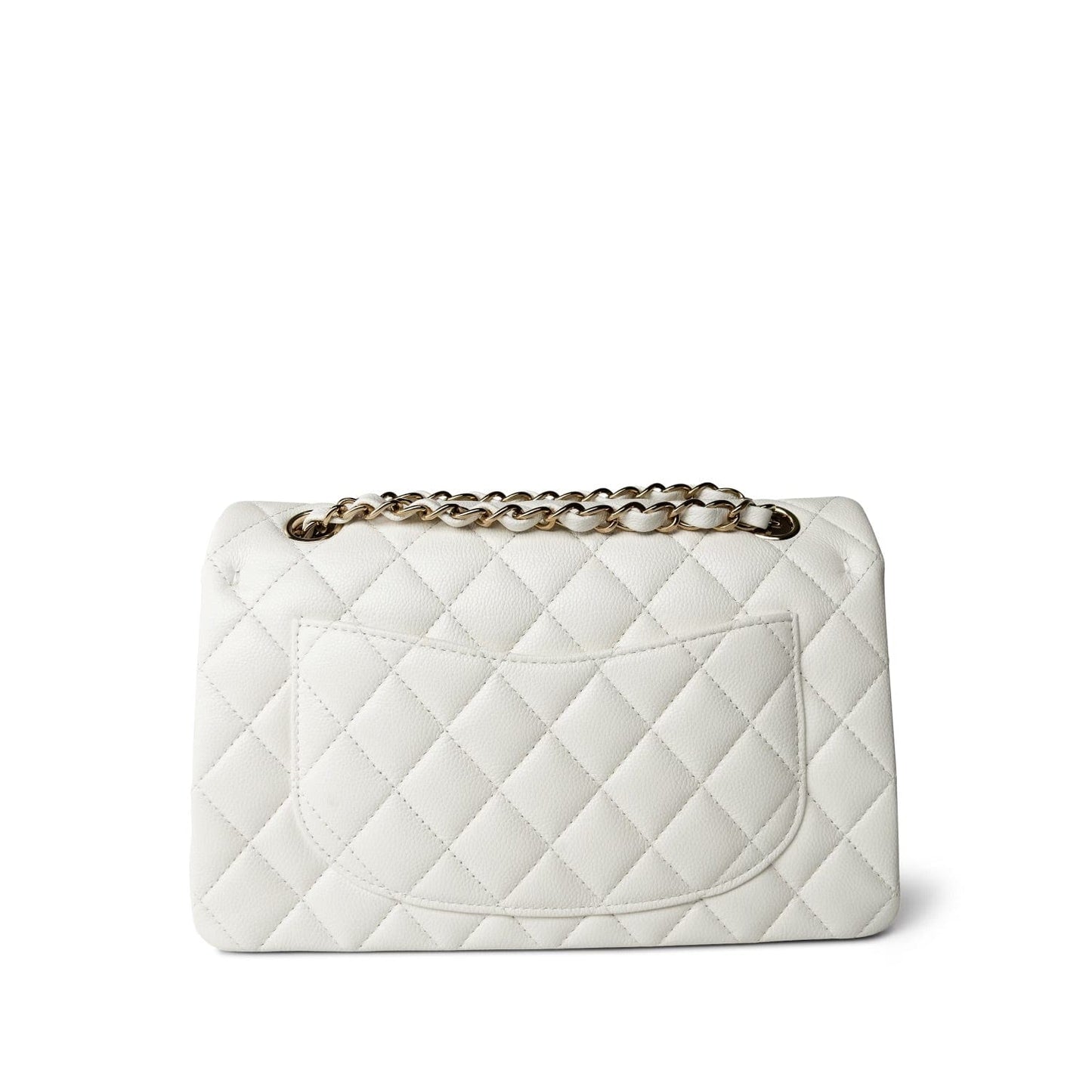 White Caviar Quilted Classic Flap Small LGHW