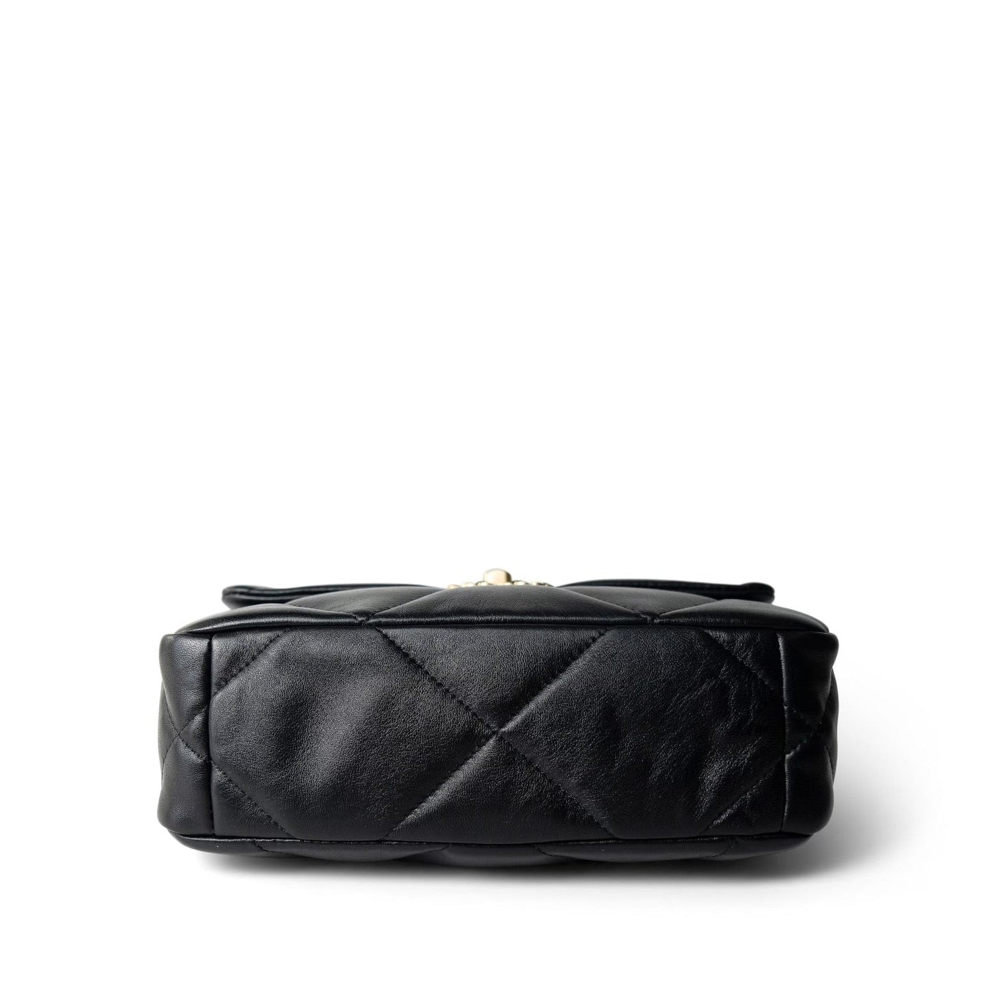 22A Black Lambskin Quilted 19 Flap Small Mixed Hardware