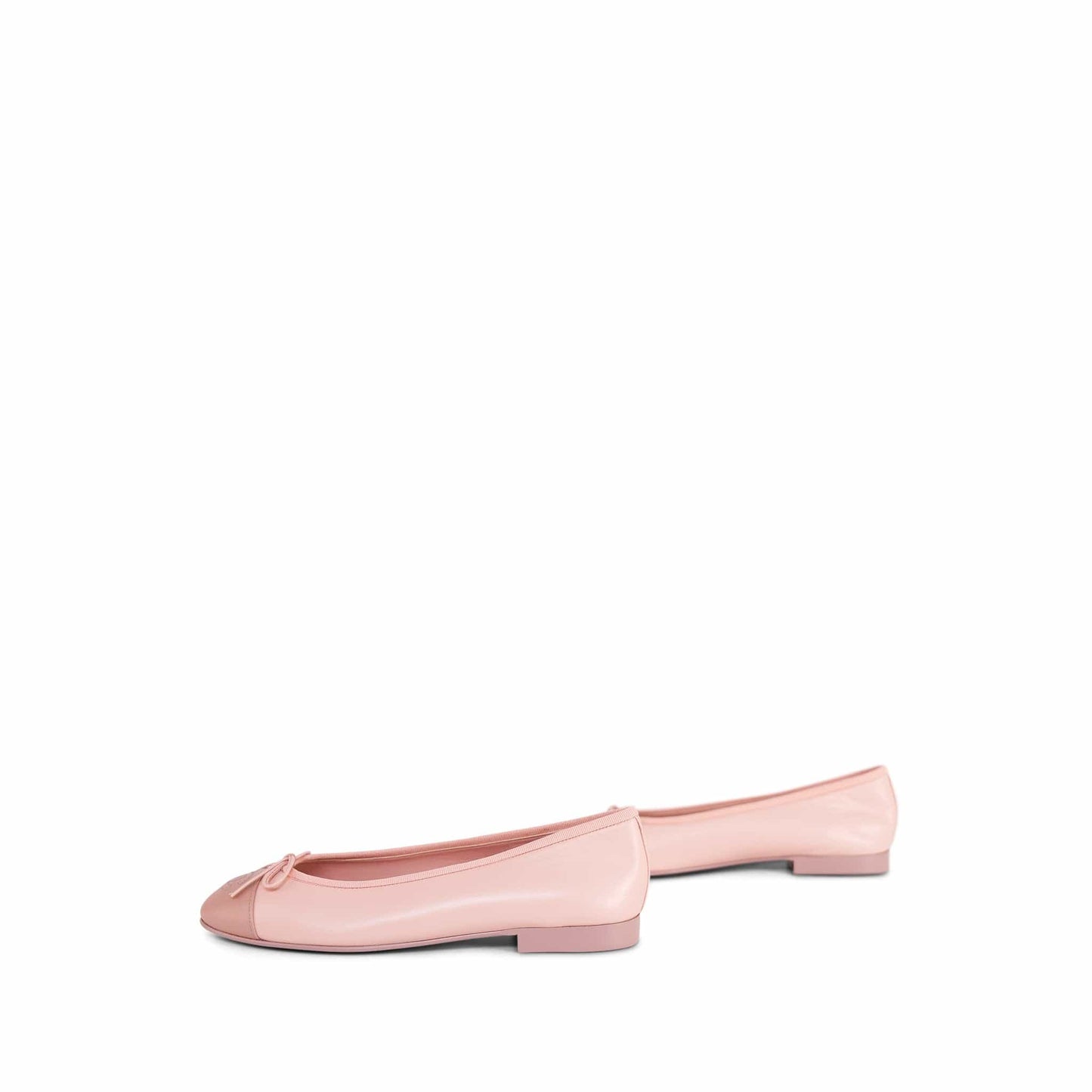 23K Dark/Light Pink Lambskin Cap Toe CC Ballerina Flats Size 38