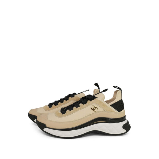20C Beige Black Fabric/Calfskin/Suede CC Sneaker Size 39