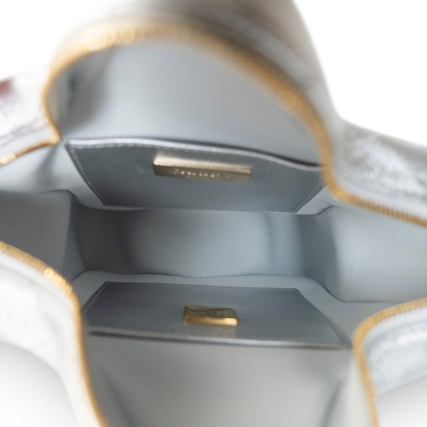 24C Metallic Silver Lambskin Quilted Star Bag Light Gold Hardware