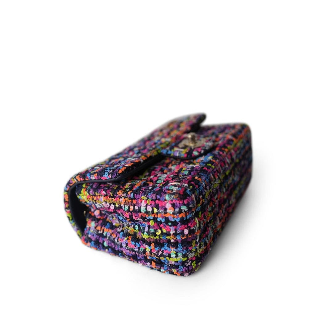 24S Multicolor Sequin Tweed Quilted Rectangular Mini Flap LGHW