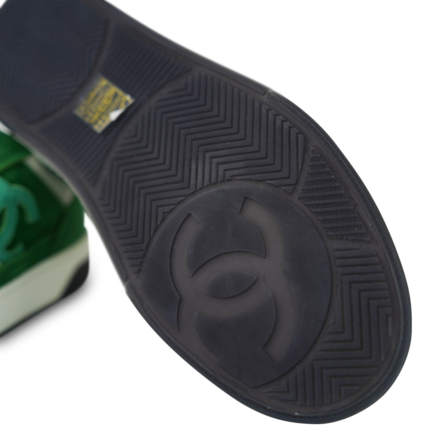 23P Green & White Suede Kidskin Sneakers Size 37.5