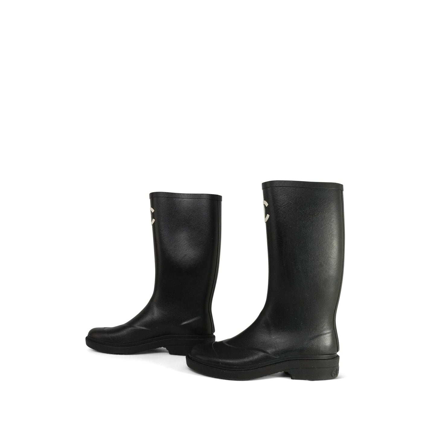 Black Caoutchouk CC High Boots Size 39