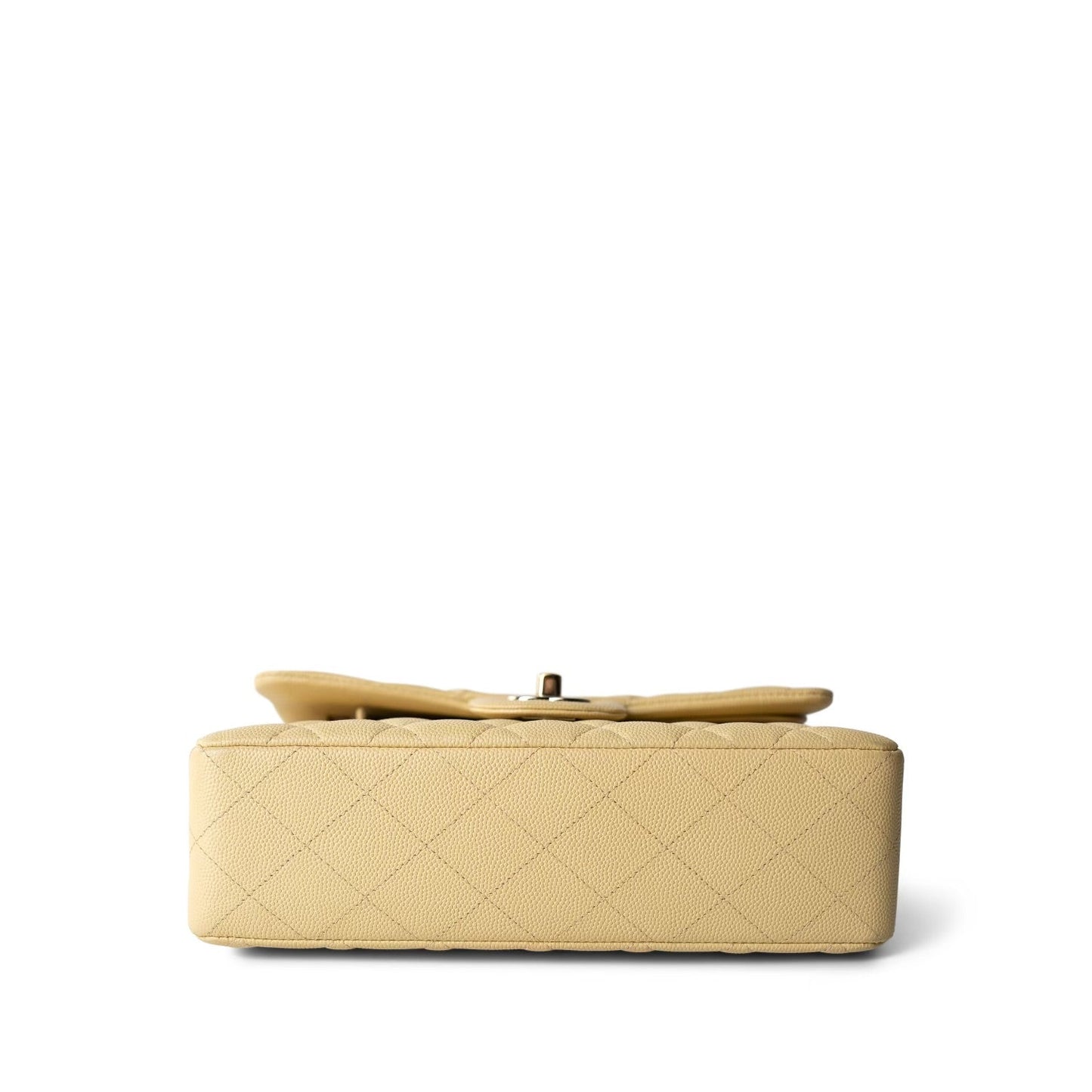 22B Light Yellow Caviar Quilted Classic Flap Small LGHW
