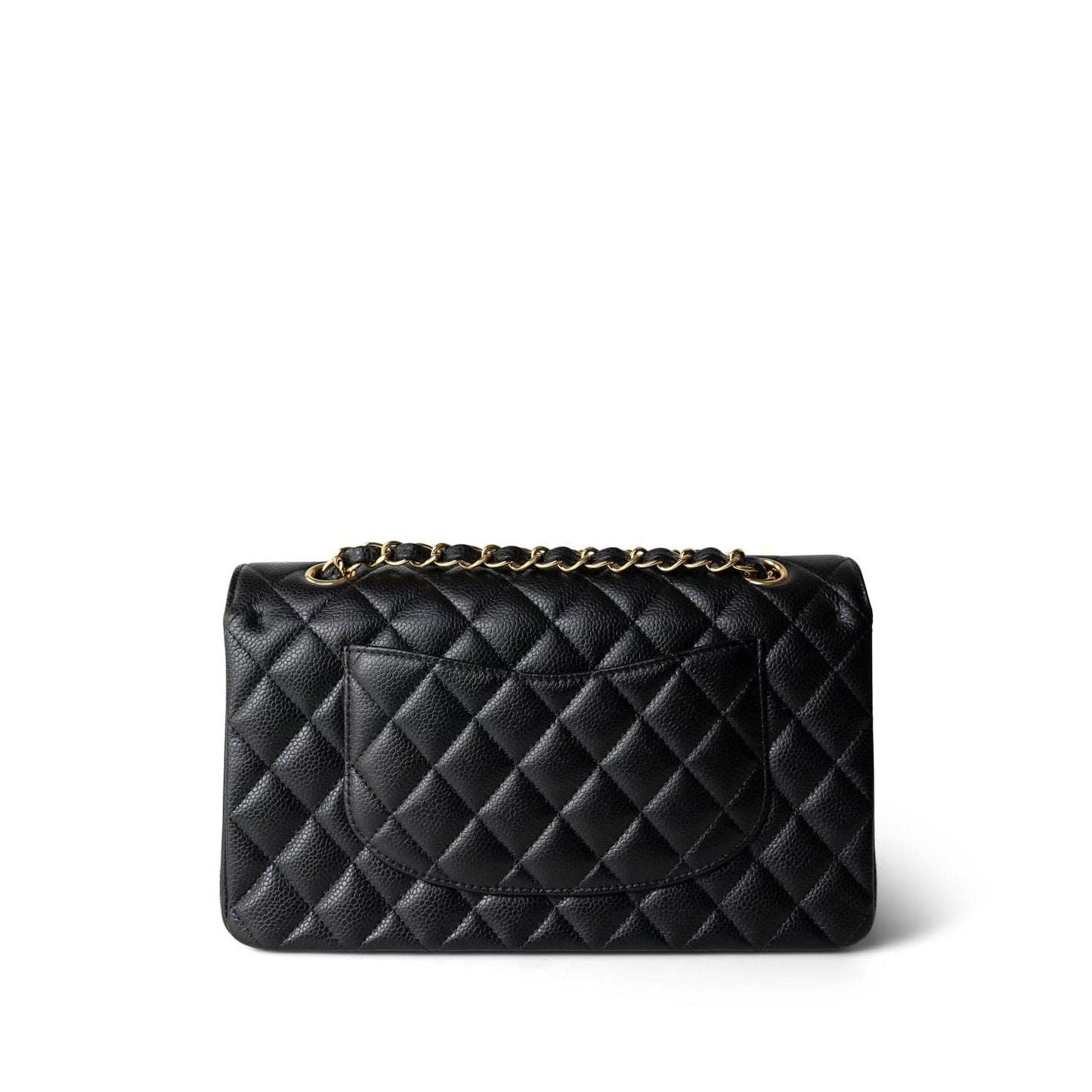 Black Caviar Quilted Medium Classic Flap Gold Hardware