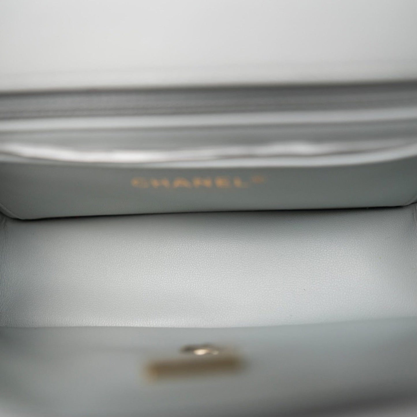 23S Light Grey Rectangular Flap Mini Light Gold Hardware