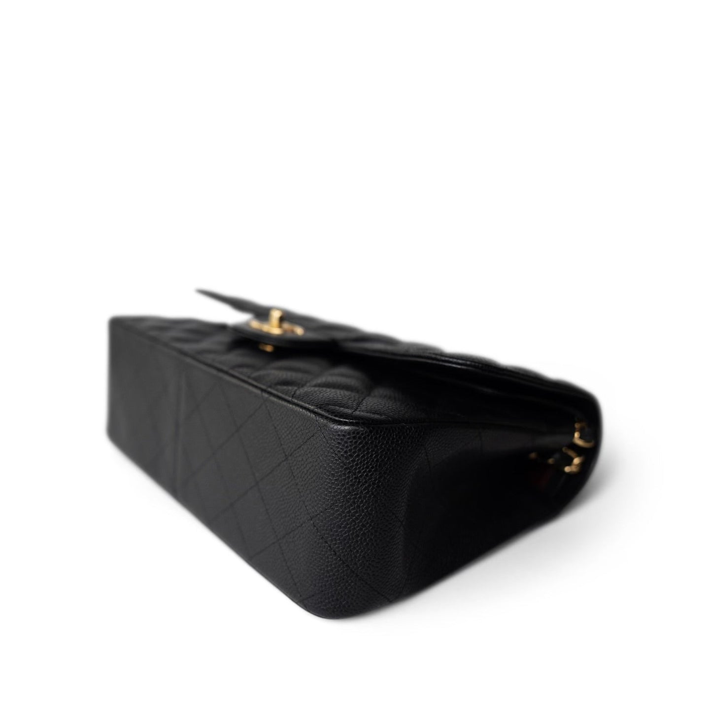 Black Caviar Quilted Jumbo Classic Flap Gold Hardware