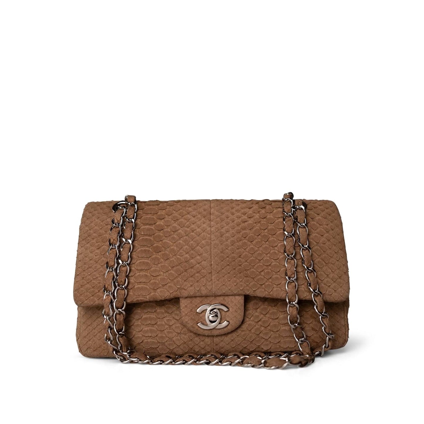 Light Brown Python Medium Classic Flap SHW