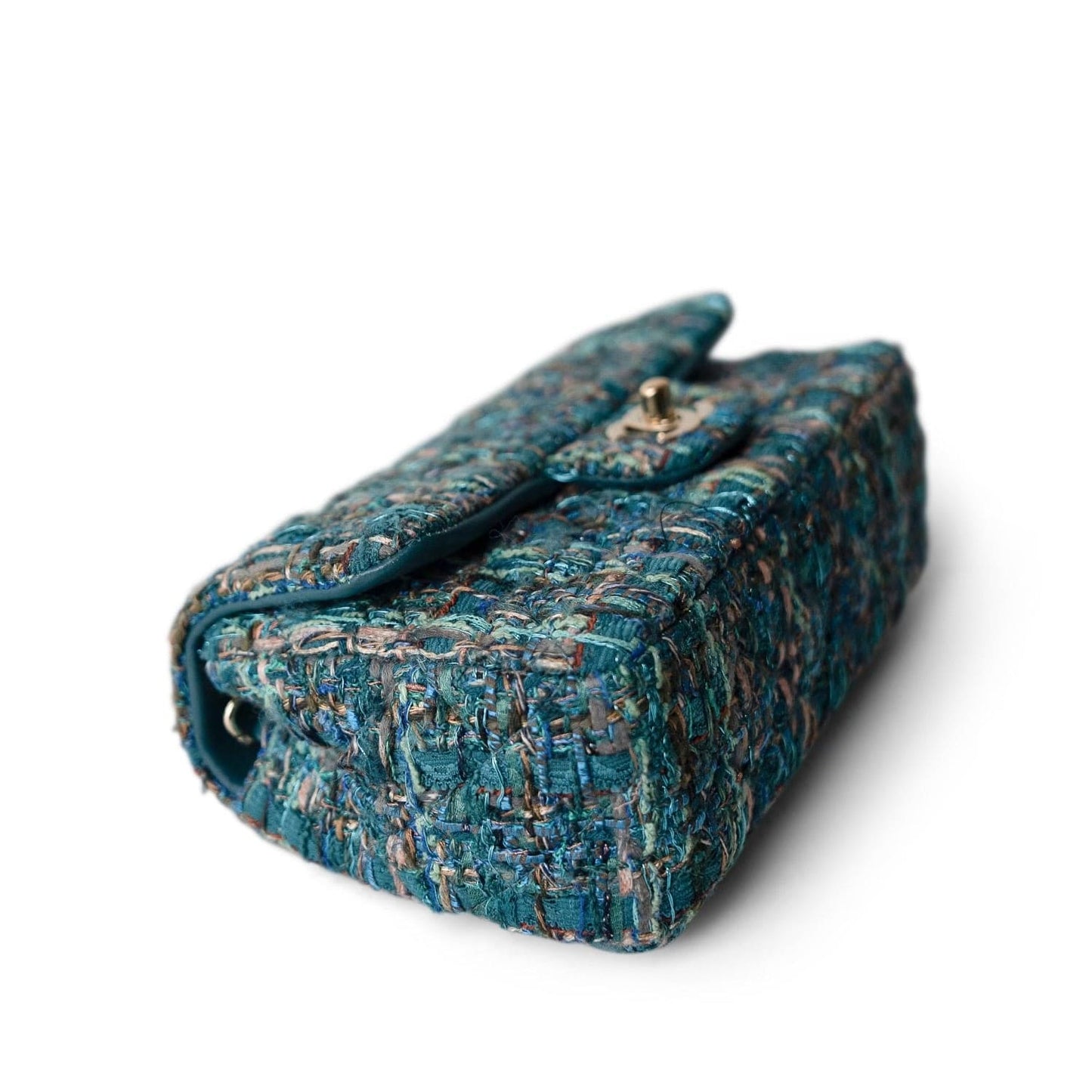 19A Ancient Egypt Turquoise Tweed Quilted Mini Rectangular Flap LGHW