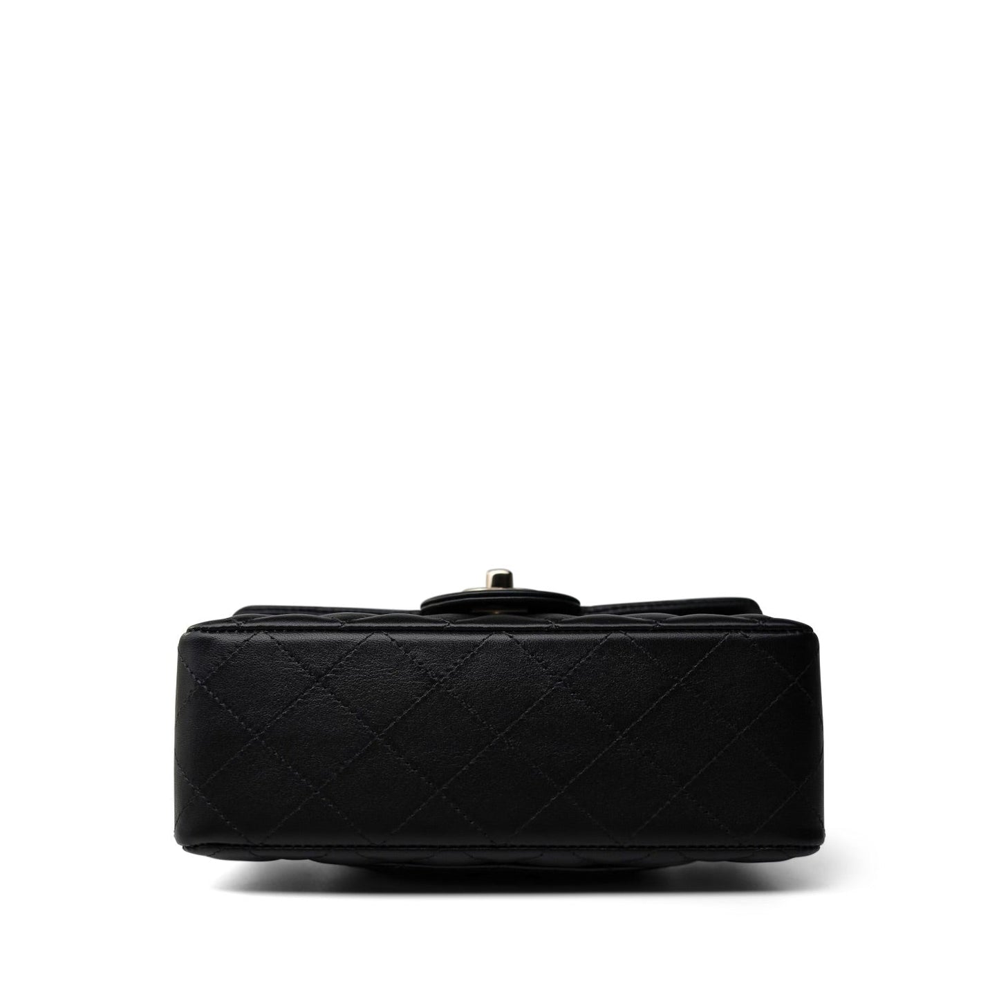 23S Black Lambskin Quilted Mini Rectangular Single Flap LGHW