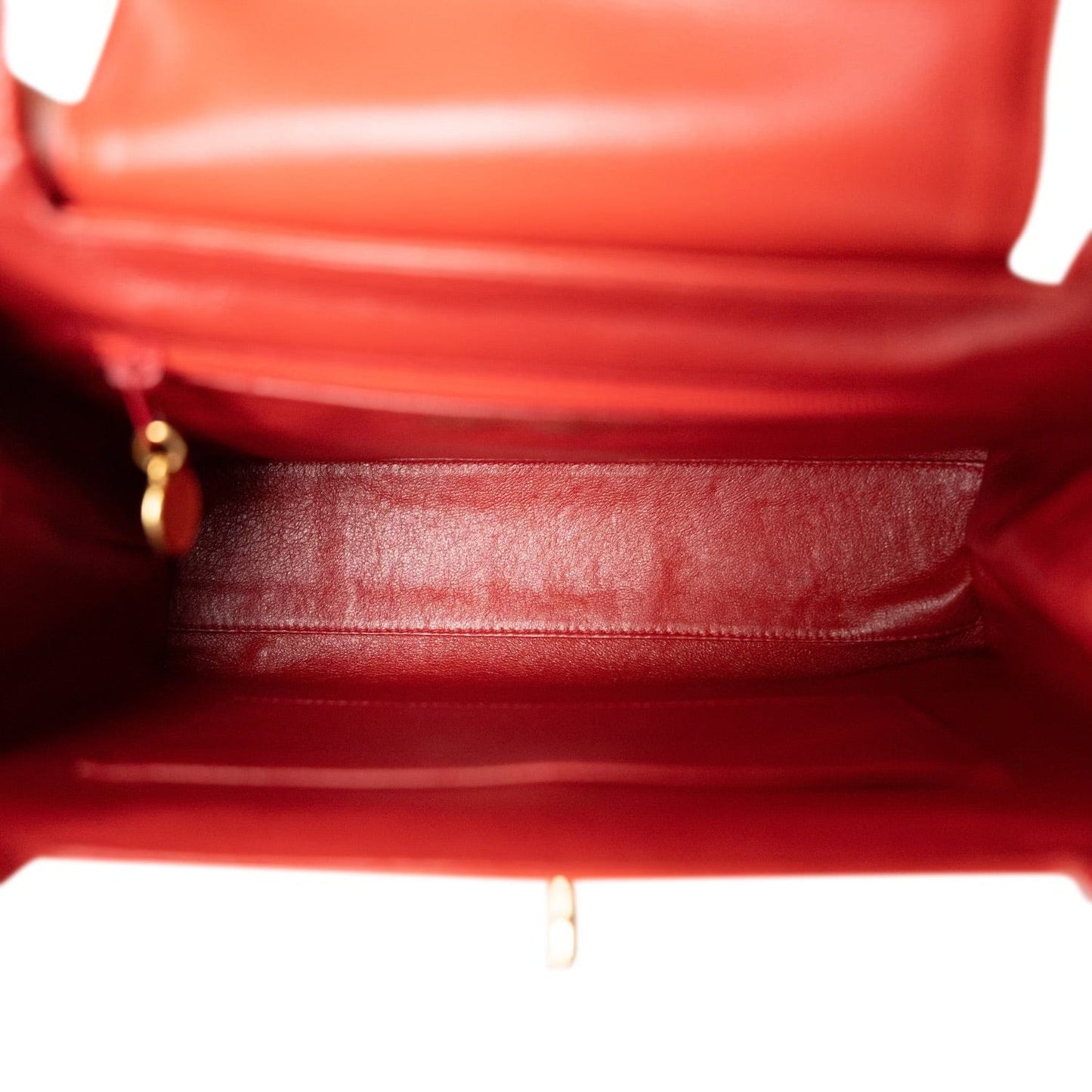 Vintage Red Kelly Top Handle Gold Hardware