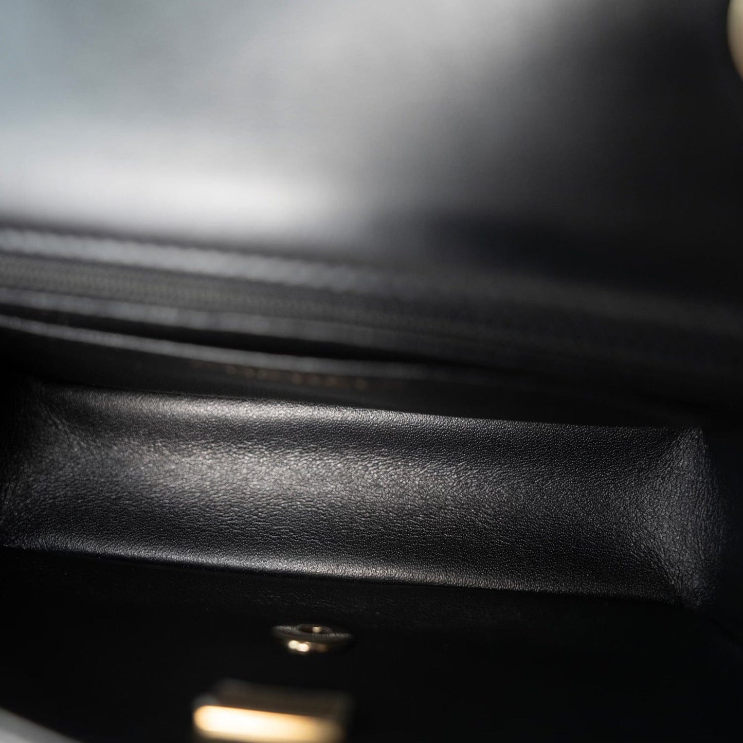 21K Black Lambskin Quilted Mini Rectangular Flap LGHW