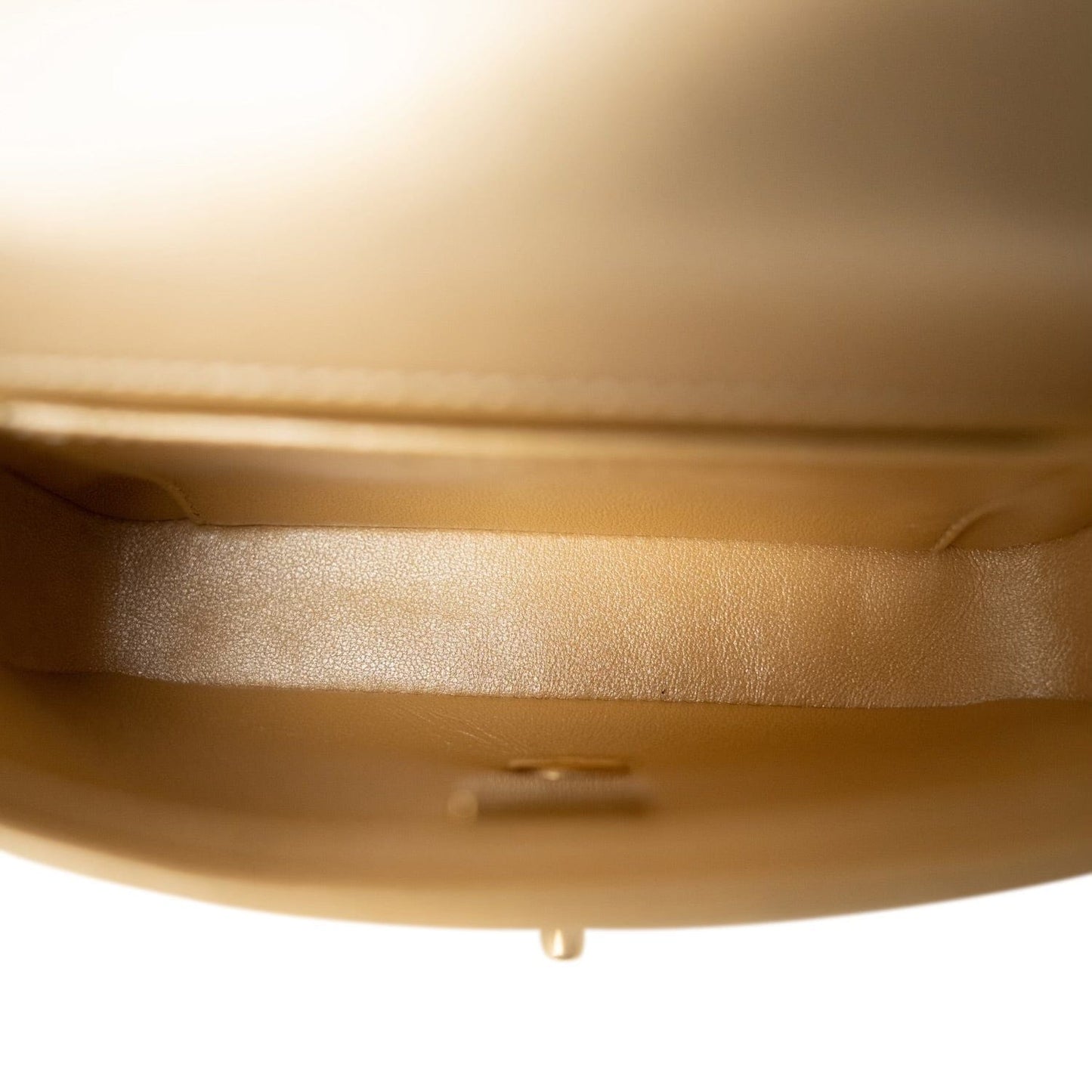 23P Gold Lambskin Quilted Mini Sweetheart Single Flap Bag Aged GHW