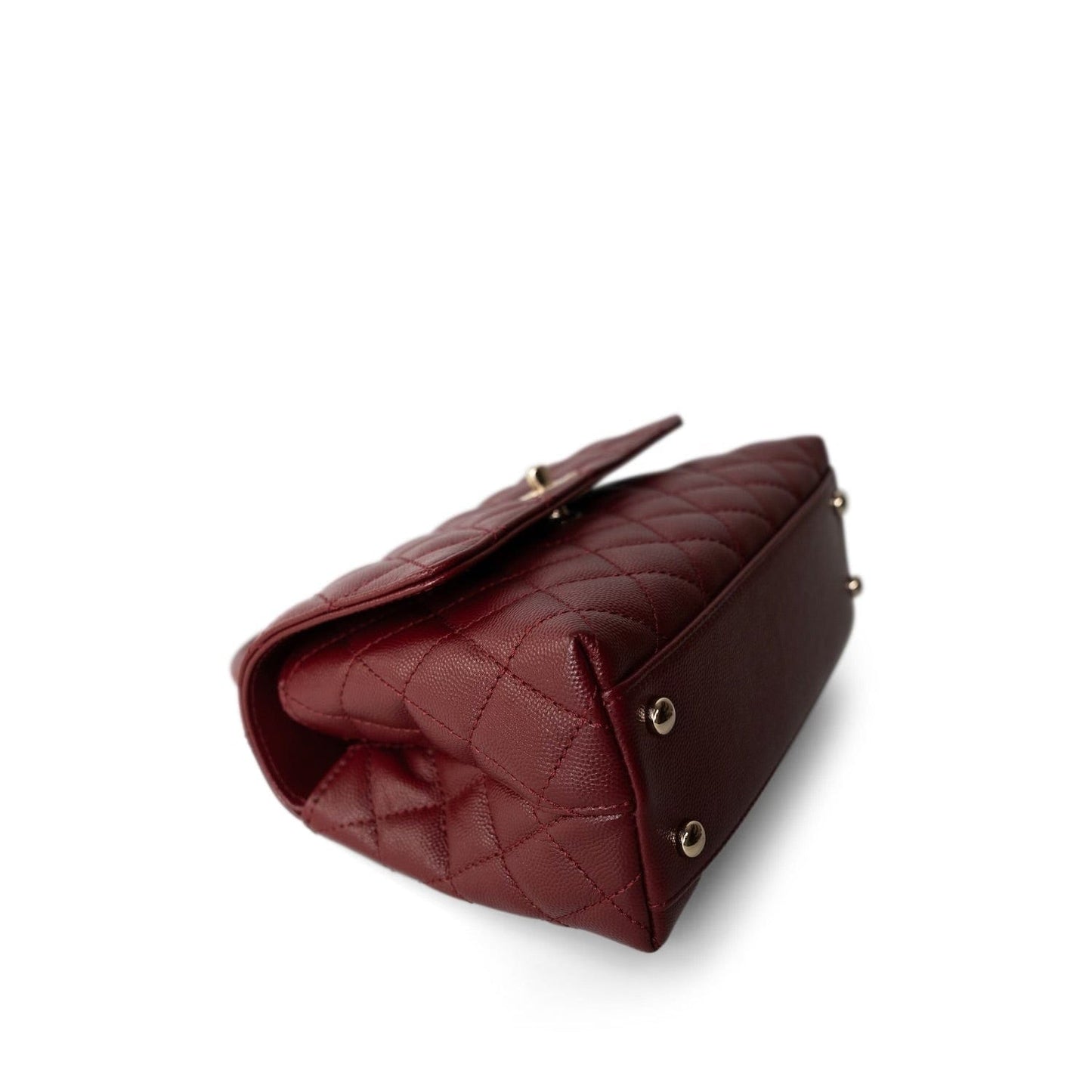 21A Burgundy Caviar Quilted Coco Handle Small LGHW